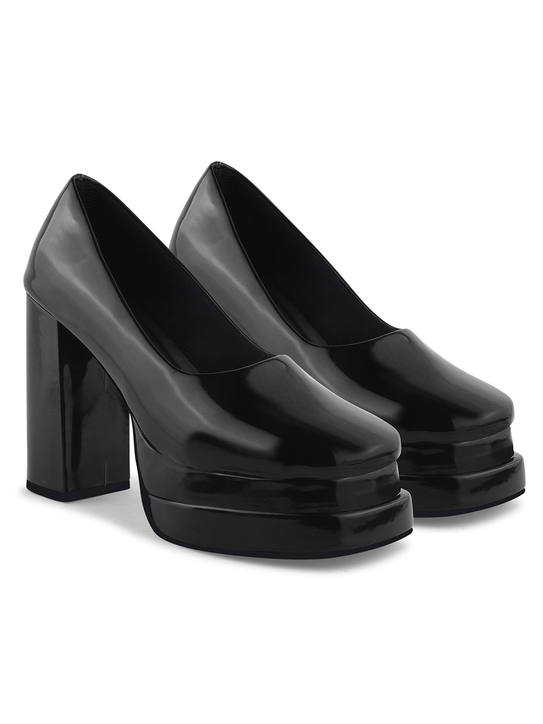 JM Looks Women's Closed-Toe Platform Wedge Slip-On Sandals | Back-Covered Design Black