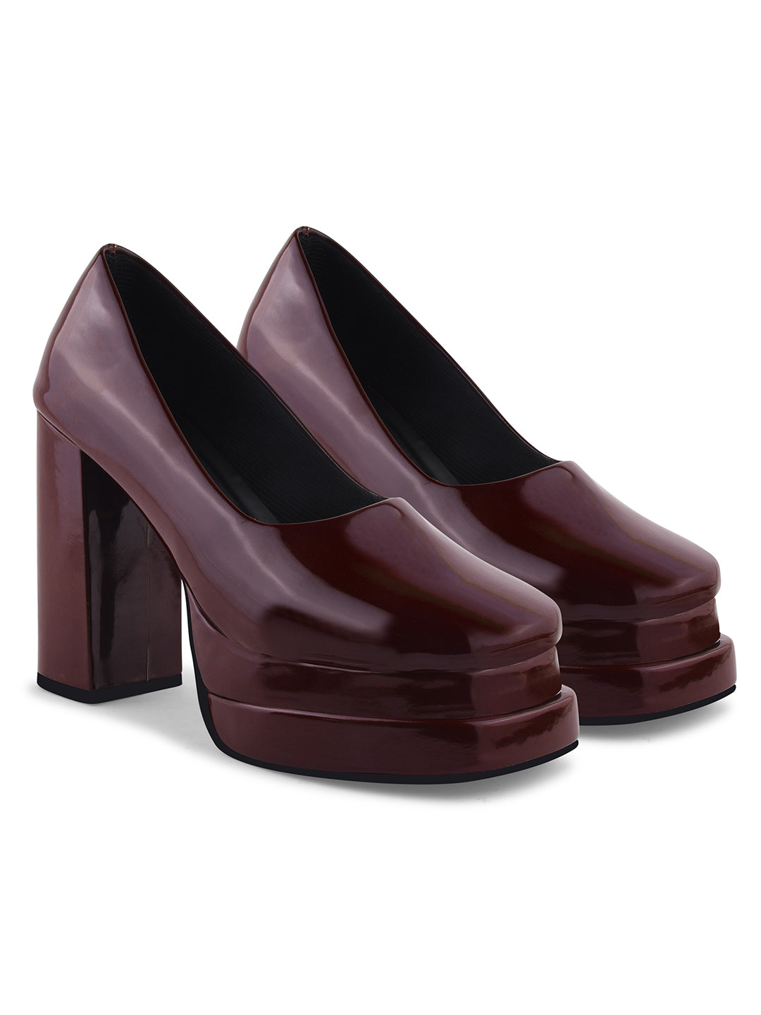 JM Looks Women's Closed-Toe Platform Wedge Slip-On Sandals | Back-Covered Design Cherry