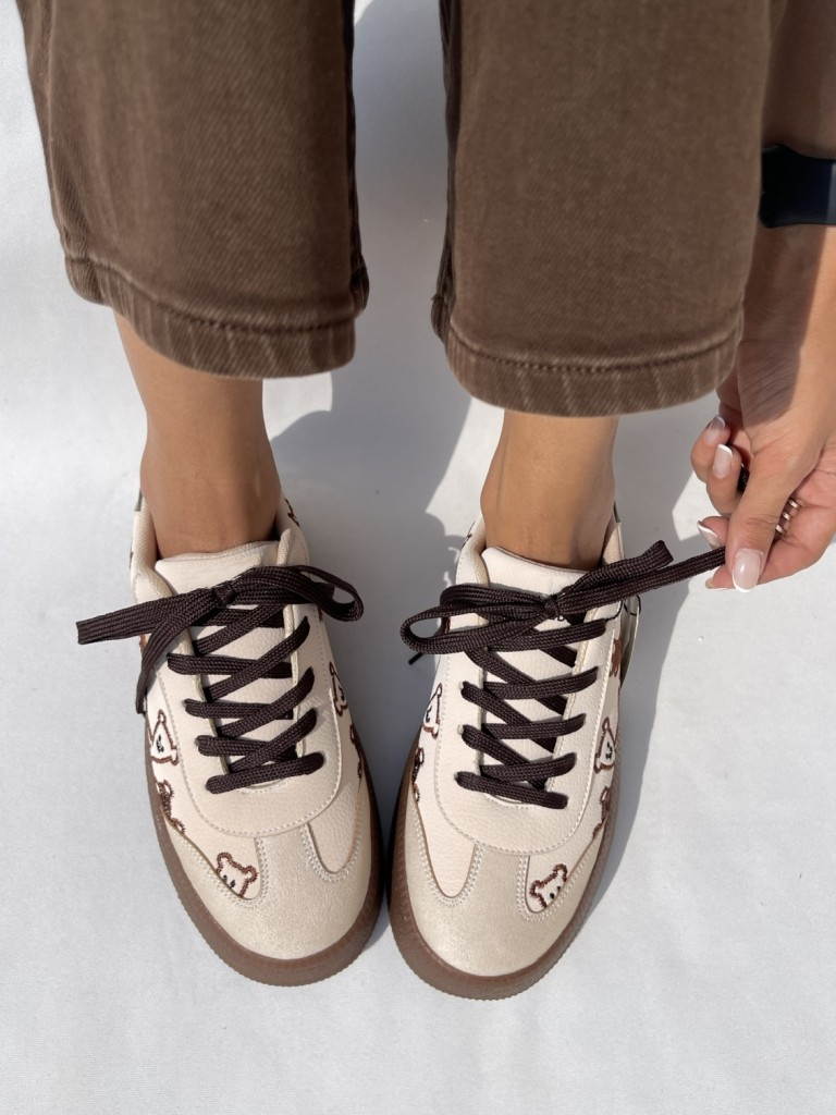 Suede Cute Teddy Sneakers - 2