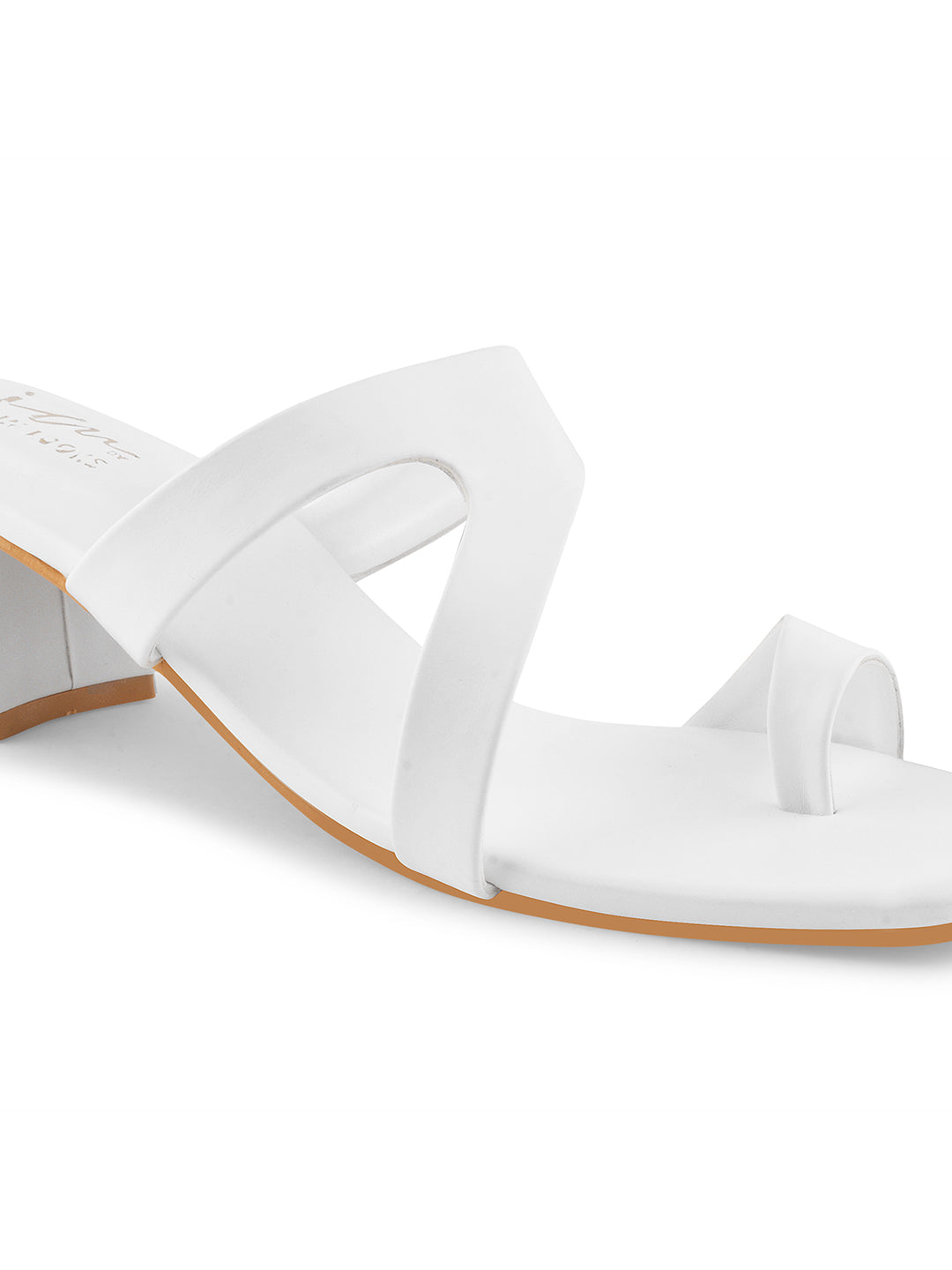 Jm Looks women's dual strap block heel mules
White