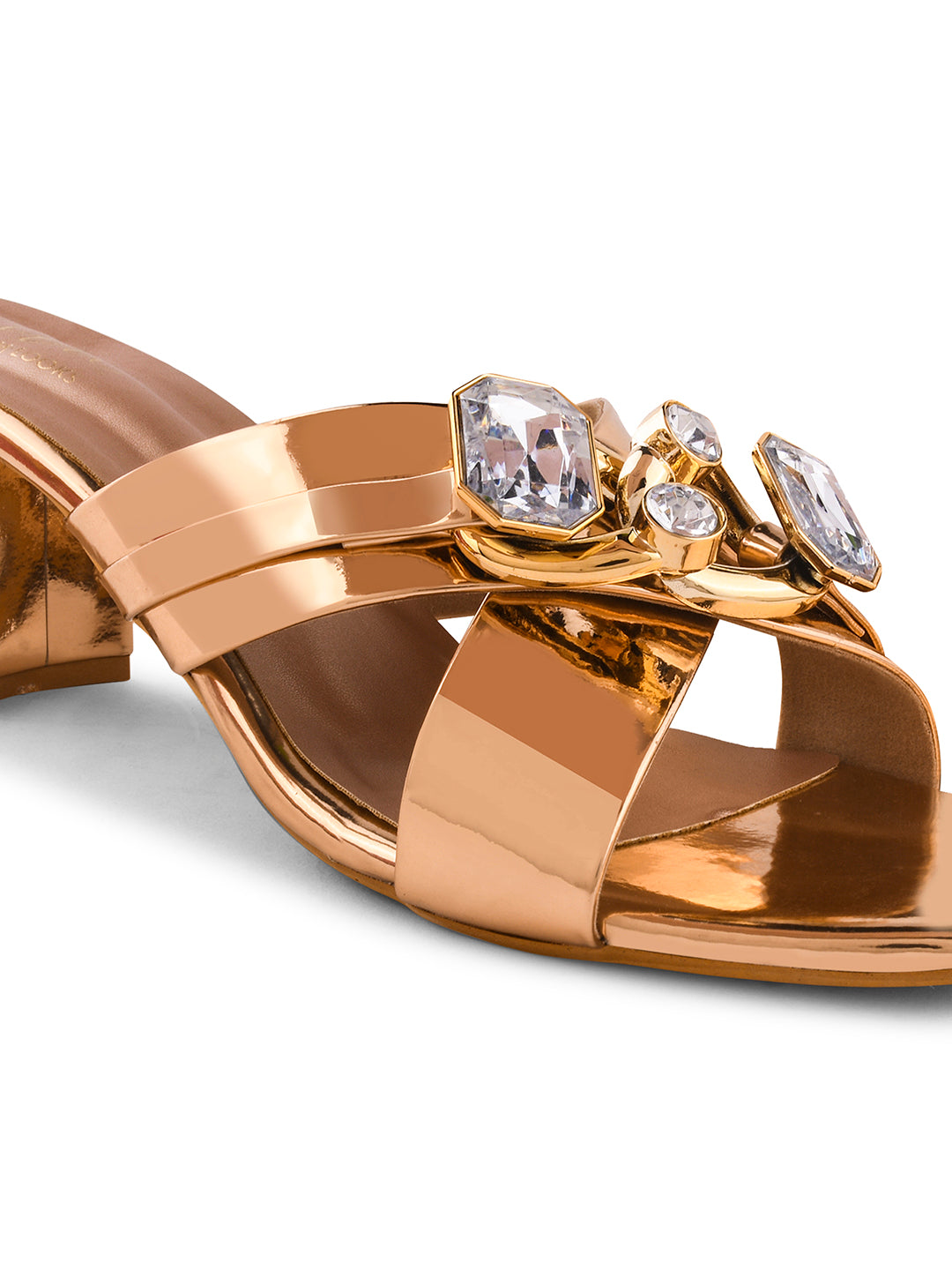 Jm Looks women's embellished block heel mules with crystal-like details on the strap
Sultan