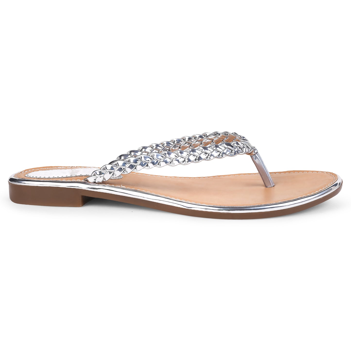 Jm Looks women's braided strap thong sandals
Silver