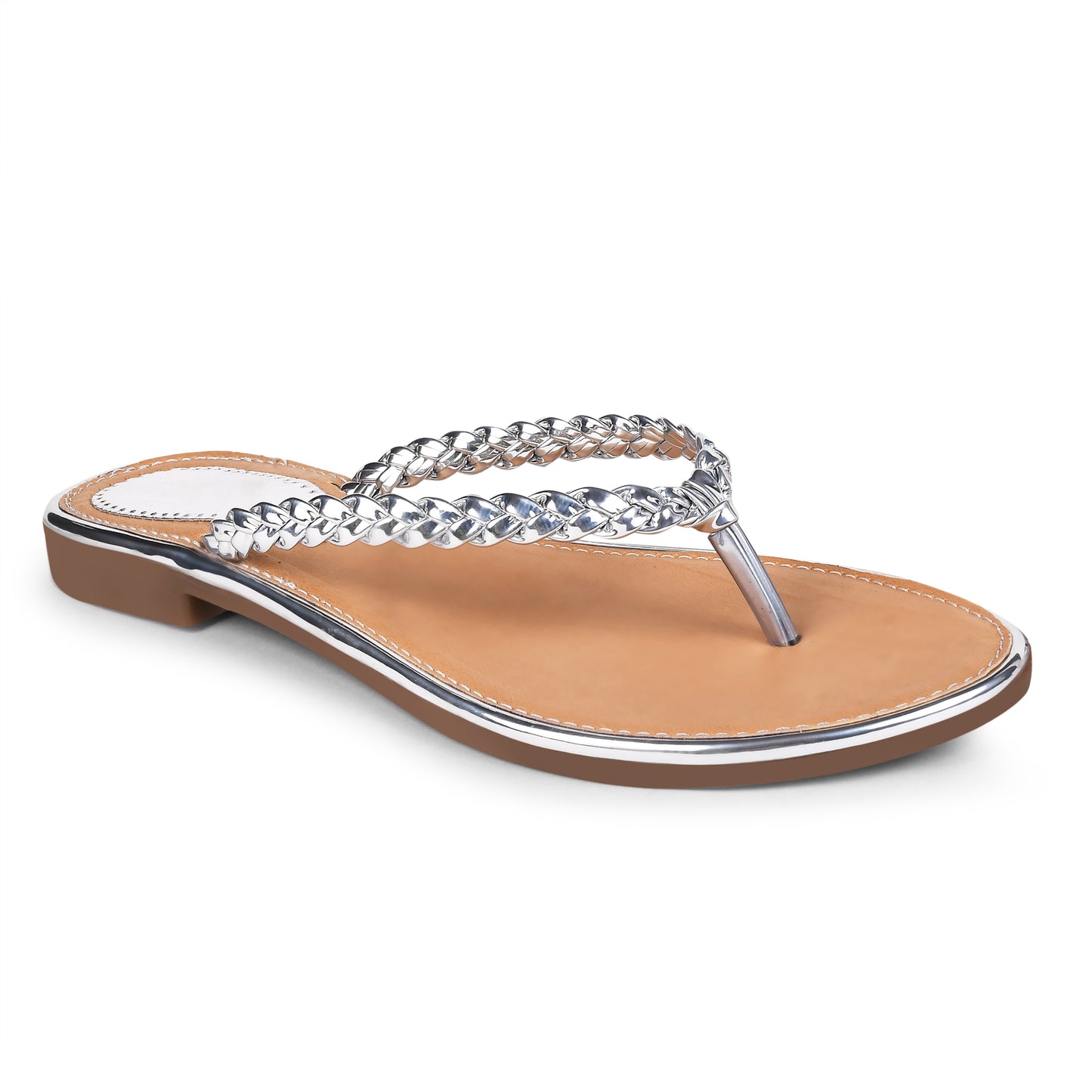 Jm Looks women's braided strap thong sandals
Silver