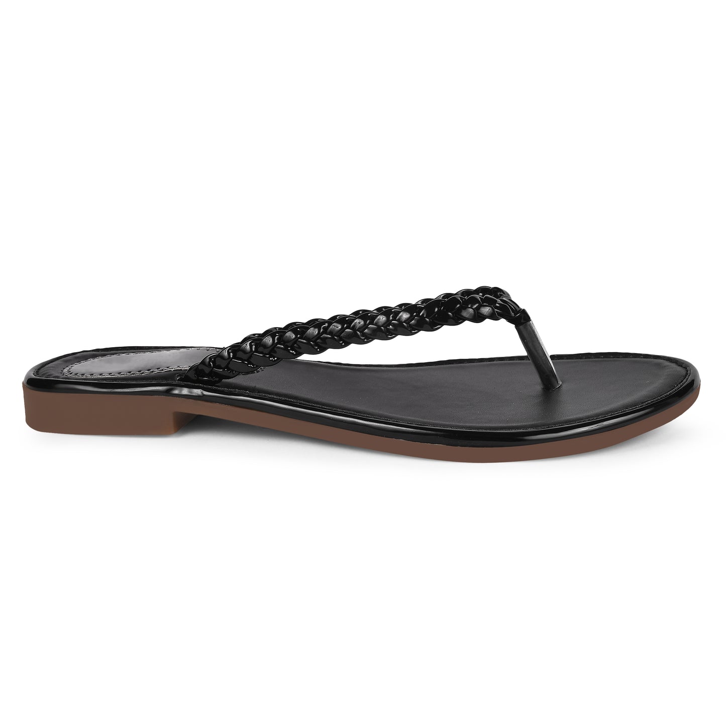 Jm Looks women's braided strap thong sandals
Black