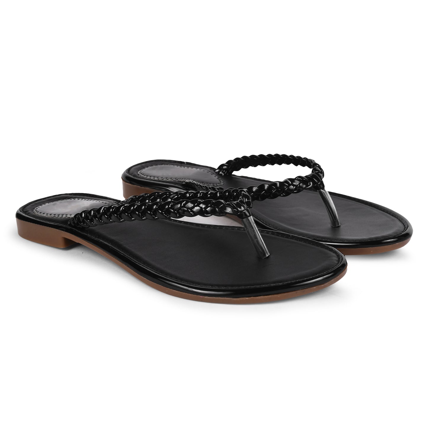 Jm Looks women's braided strap thong sandals
Black