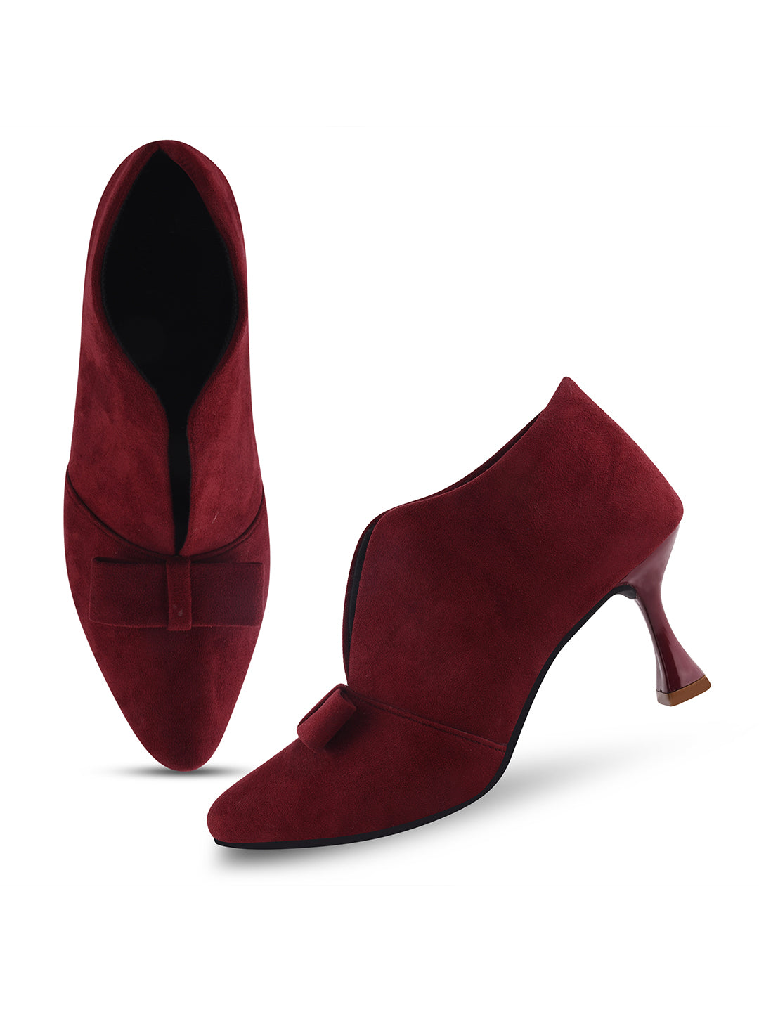Jm Looks women's V-cut heels with a bow detail on the toe
Cherry