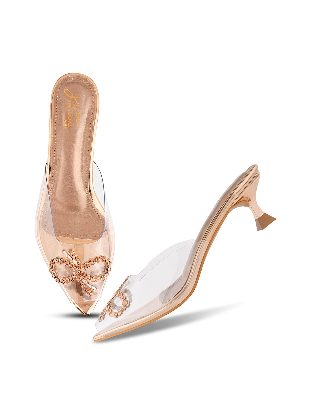 Jm Looks women's embellished clear strap heels with a decorative design
Sultan
