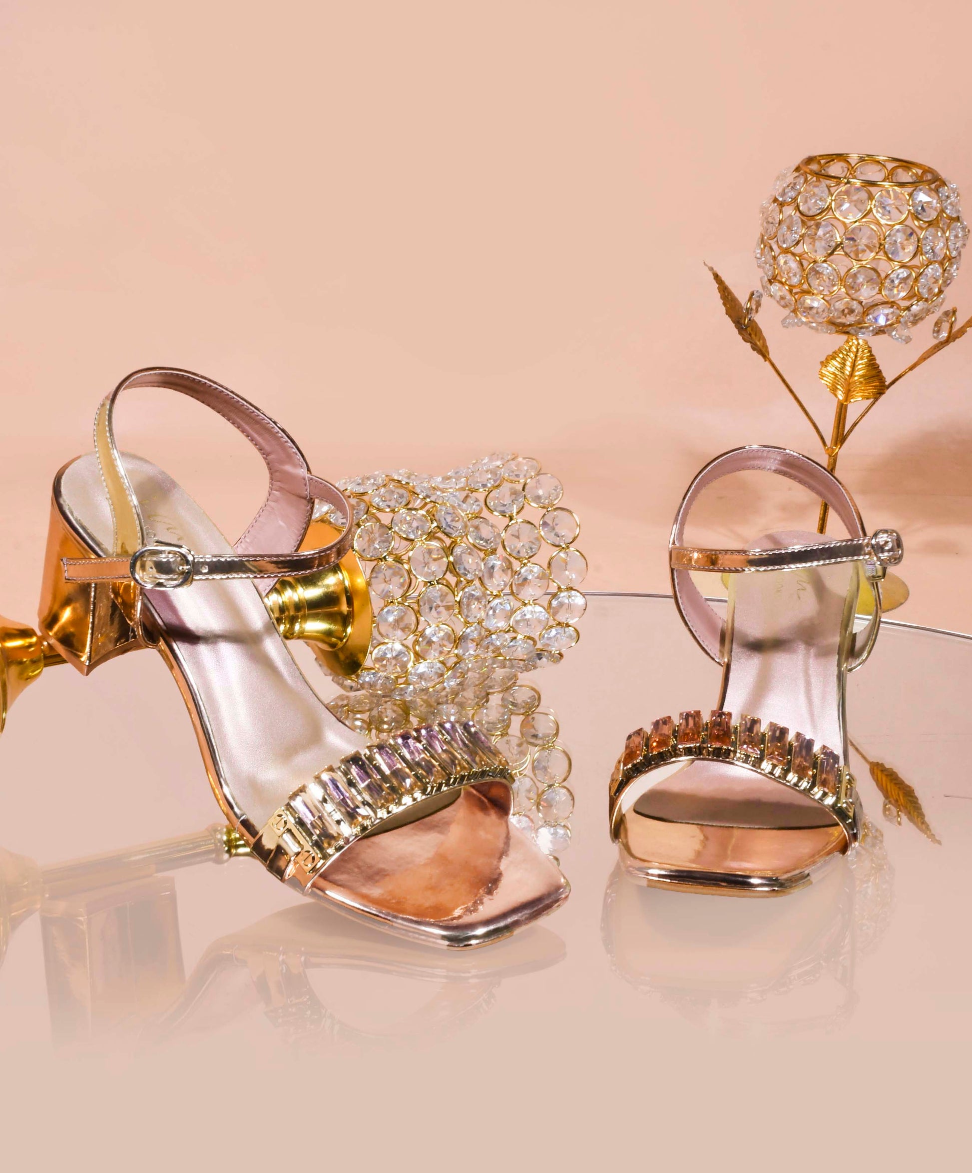 Jm Looks women's embellished block heel sandals with an ankle strap
 Sultan