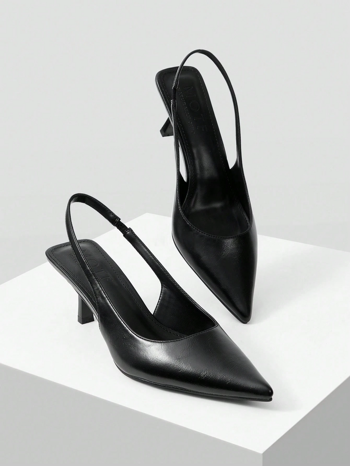 JM LOOKS Stylished-Toe Stilettos with Buckle Closure for Women & Girls Black