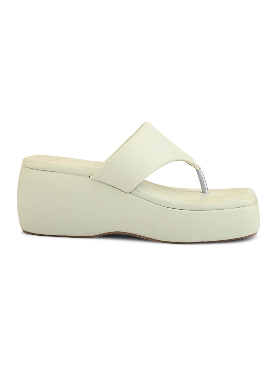 Buy Online Platform Heel Thong Strap Wedges Sandals for Women and Girls Green