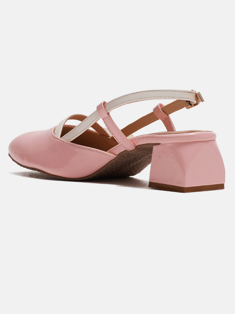 Glossy Buckle Strap Mary Jane Heels with Bow Detail - 14