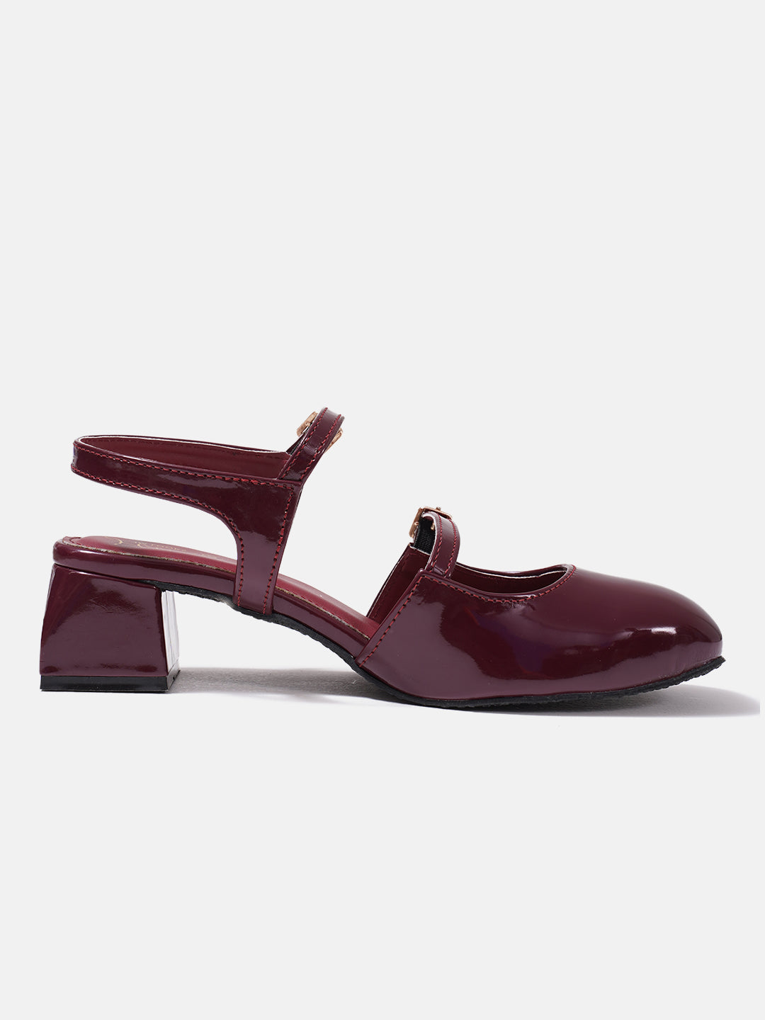 Jm Looks patent Mary Jane block heels with dual buckled straps
Cherry