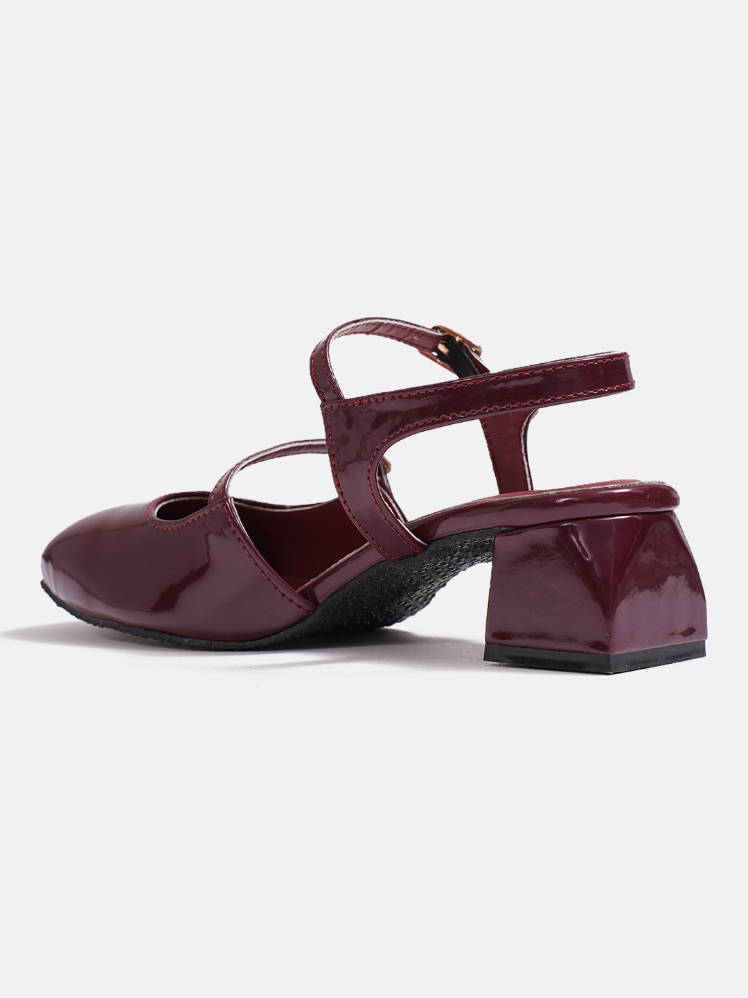 Jm Looks patent Mary Jane block heels with dual buckled straps
Cherry