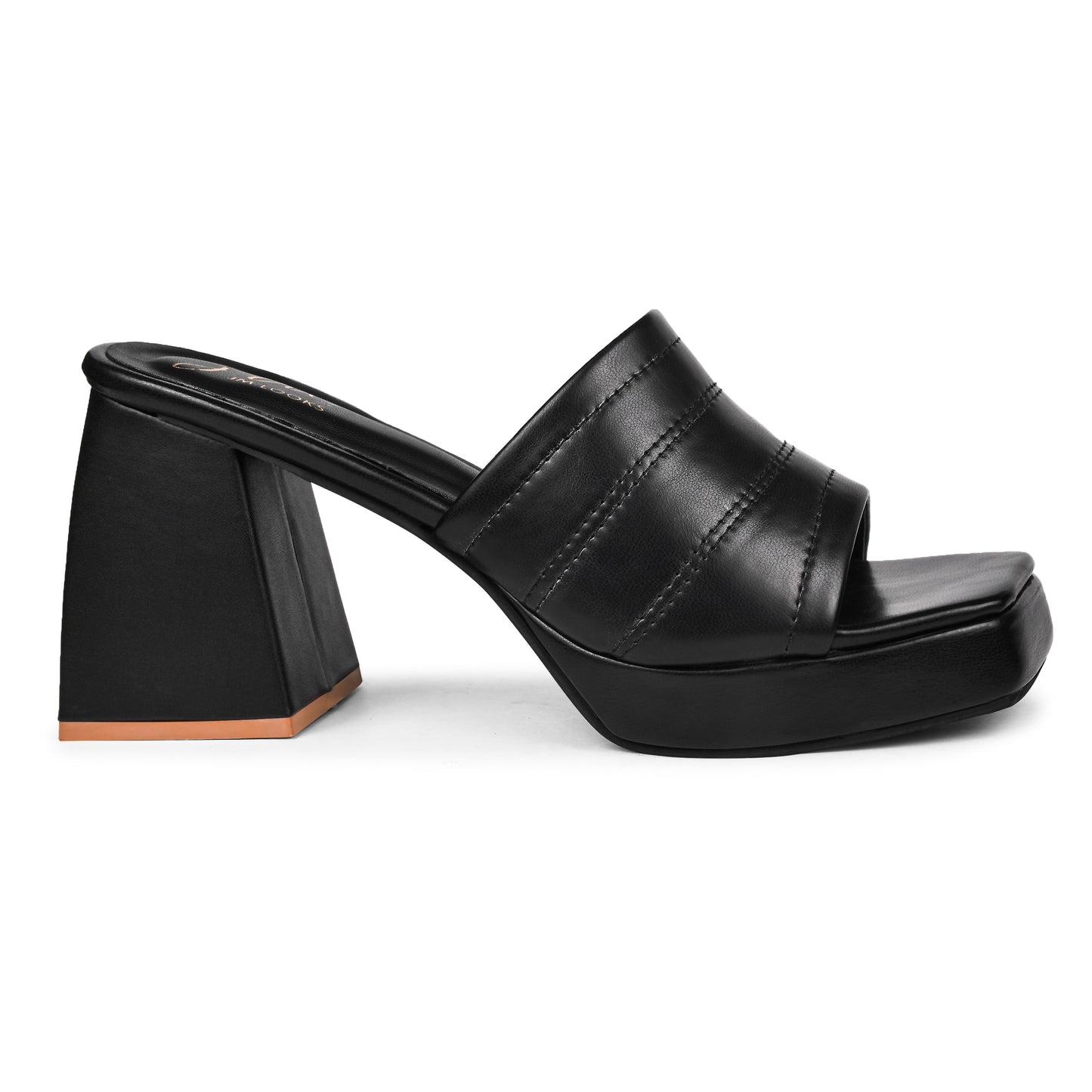 Women's Peep-Toe Chunky Heeled Sandals for Women & Girls Black