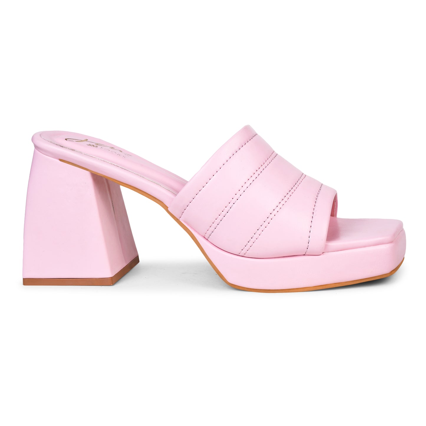 Women's Peep-Toe Chunky Heeled Sandals for Women & Girls Pink