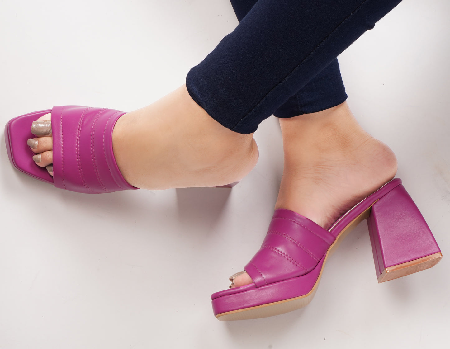 Women's Peep-Toe Chunky Heeled Sandals for Women & Girls Rani