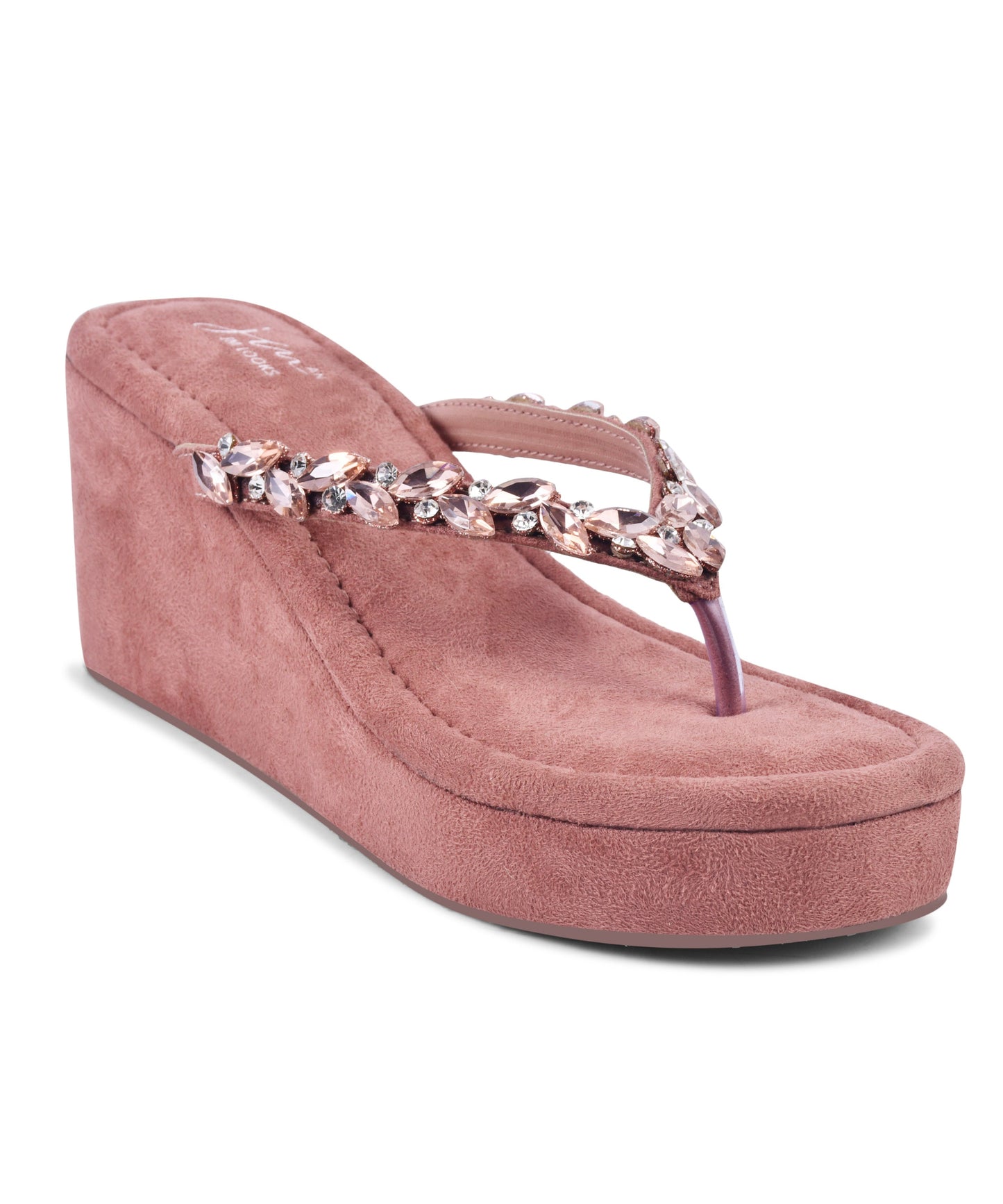 thong strap Wedge Sandals for women Peach