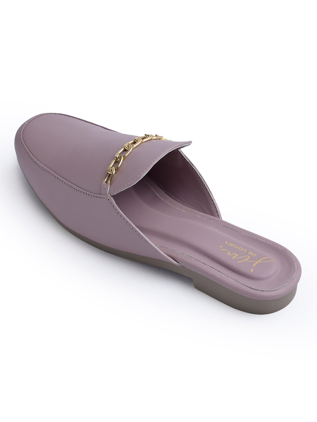 Jm Looks dual-strap flat slides in a neutral tone
Wood Rose
