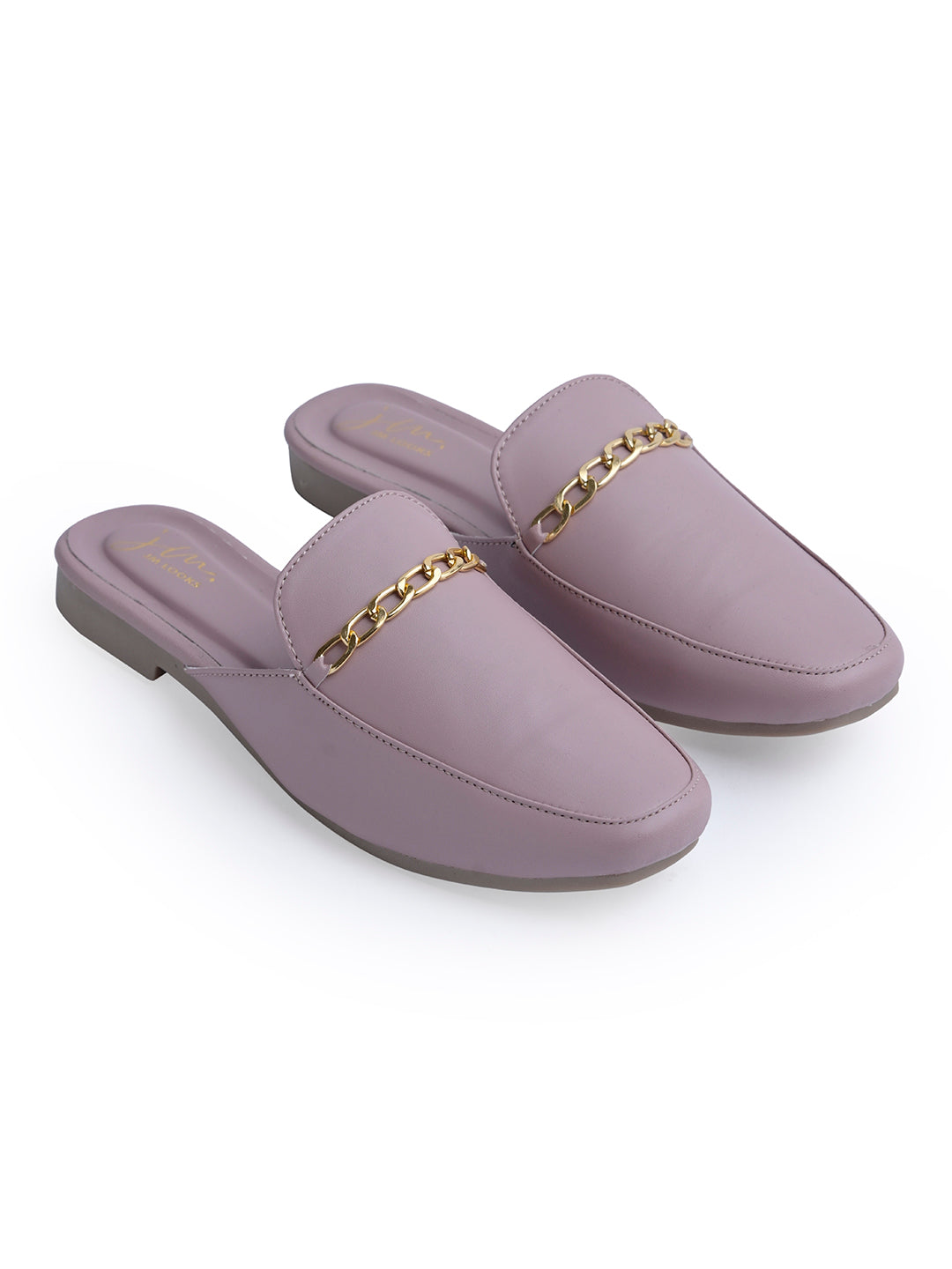 Jm Looks dual-strap flat slides in a neutral tone
Wood Rose