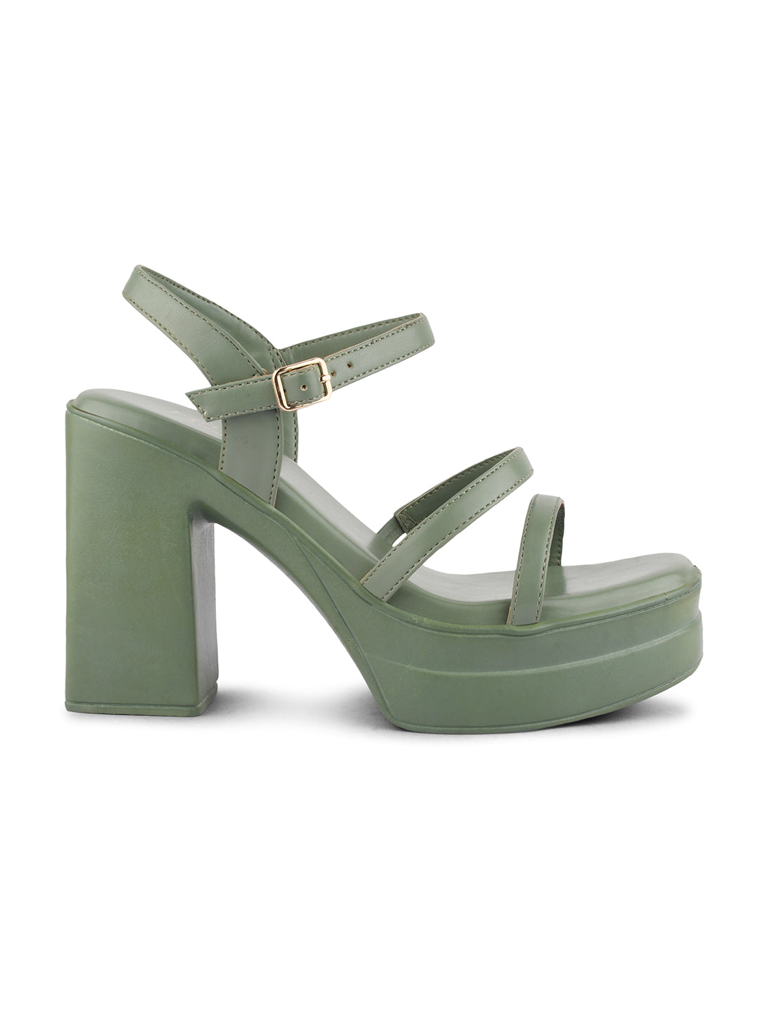 women's multi-strap platform sandals with a chunky block heel
 Beige