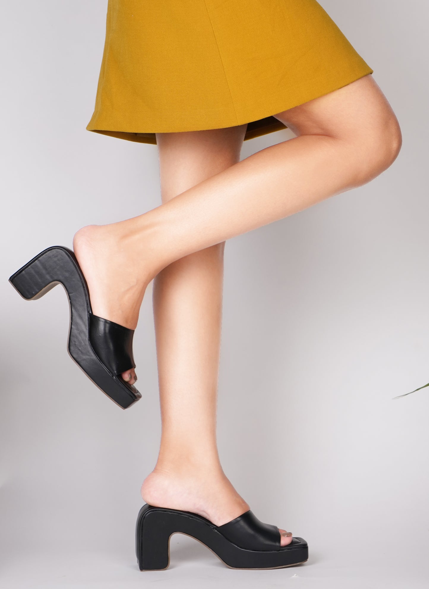 Women's Open-Toe Chunky Heeled Sandals for Women and Girls Black