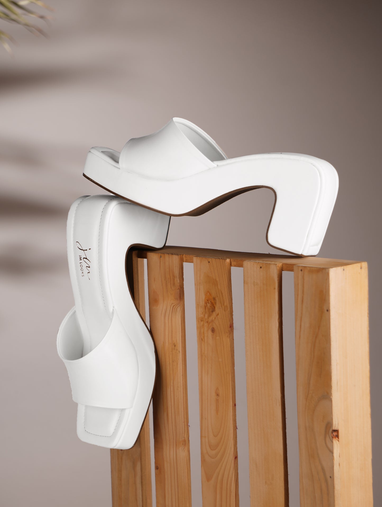 Women's Open-Toe Chunky Heeled Sandals for Women and Girls White