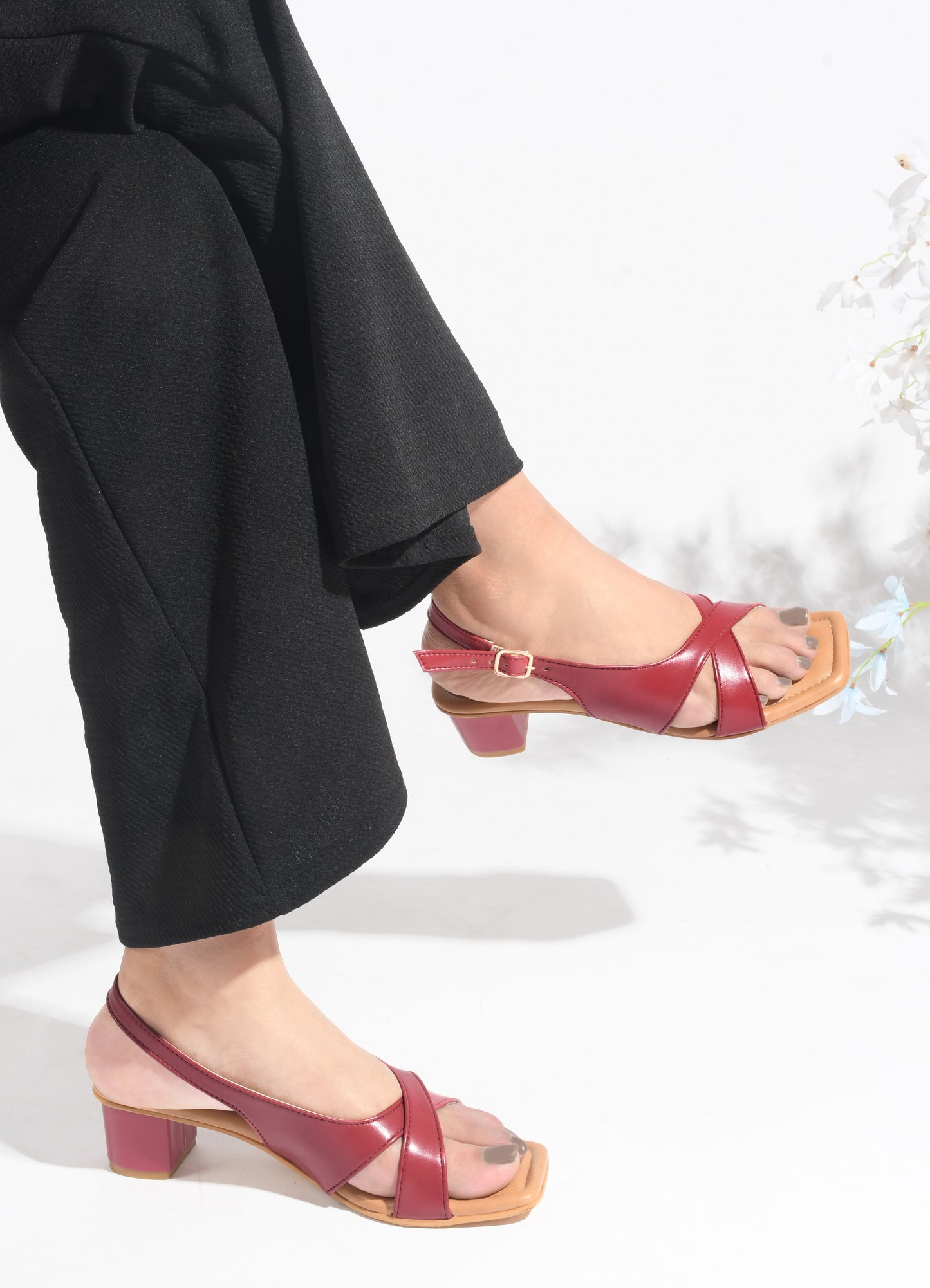 Women's Slingback Block Heels online at JM LOOKS| Shop Now! Cherry