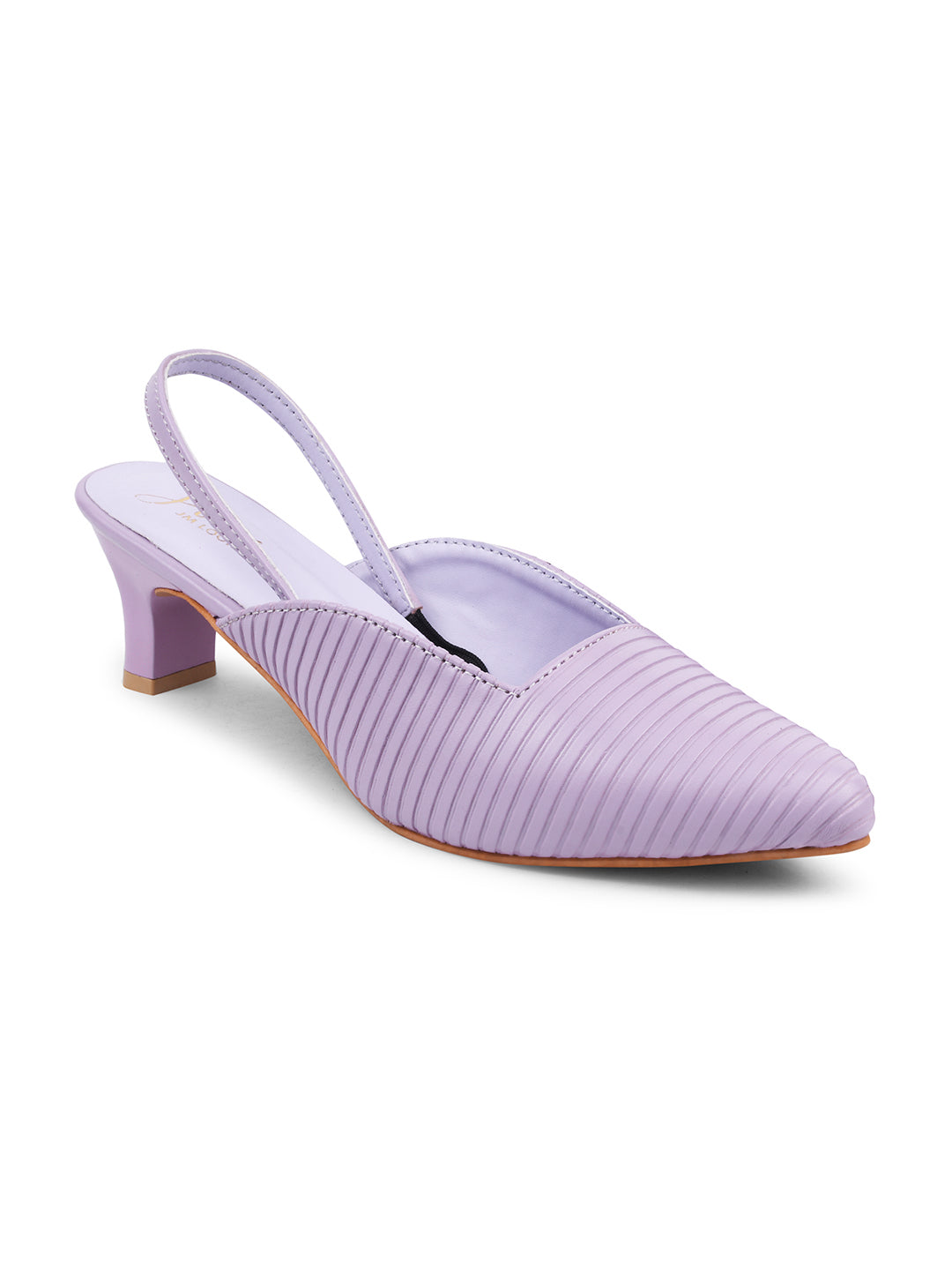 JM LOOKS | Striped Slim Slingback Heel Mules for Women & Girls Purple