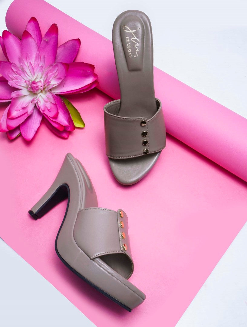 Jm Looks women's studded platform mules with a wide strap
Chiku