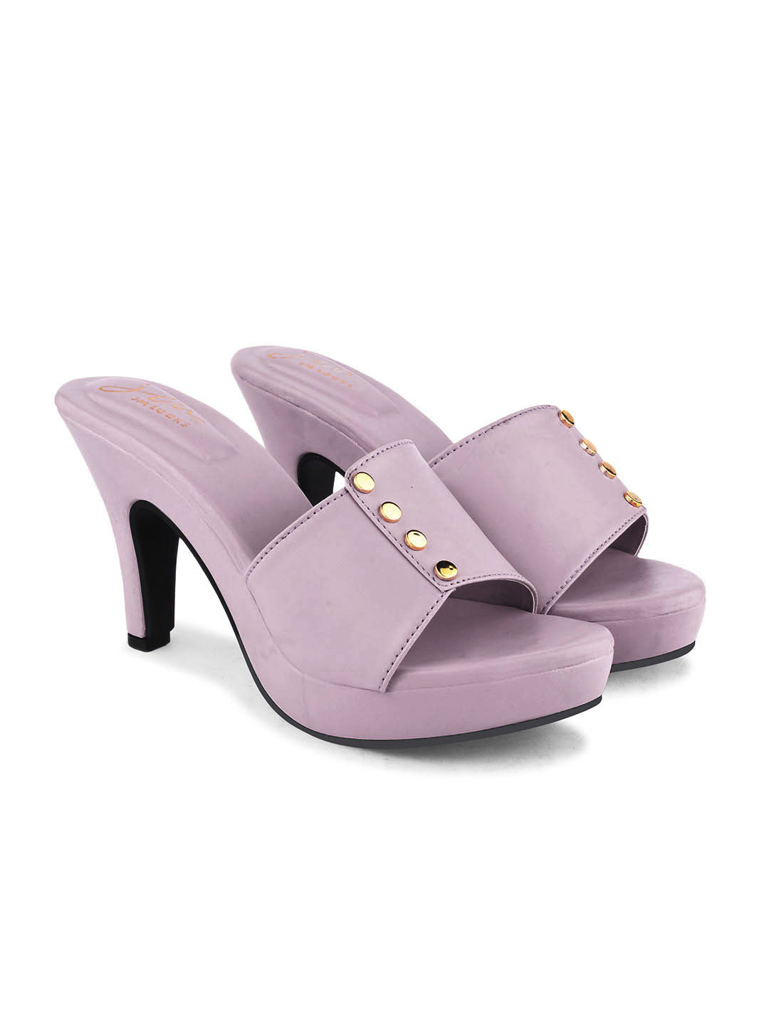 Jm Looks Women's Studded Platform Mules Rose