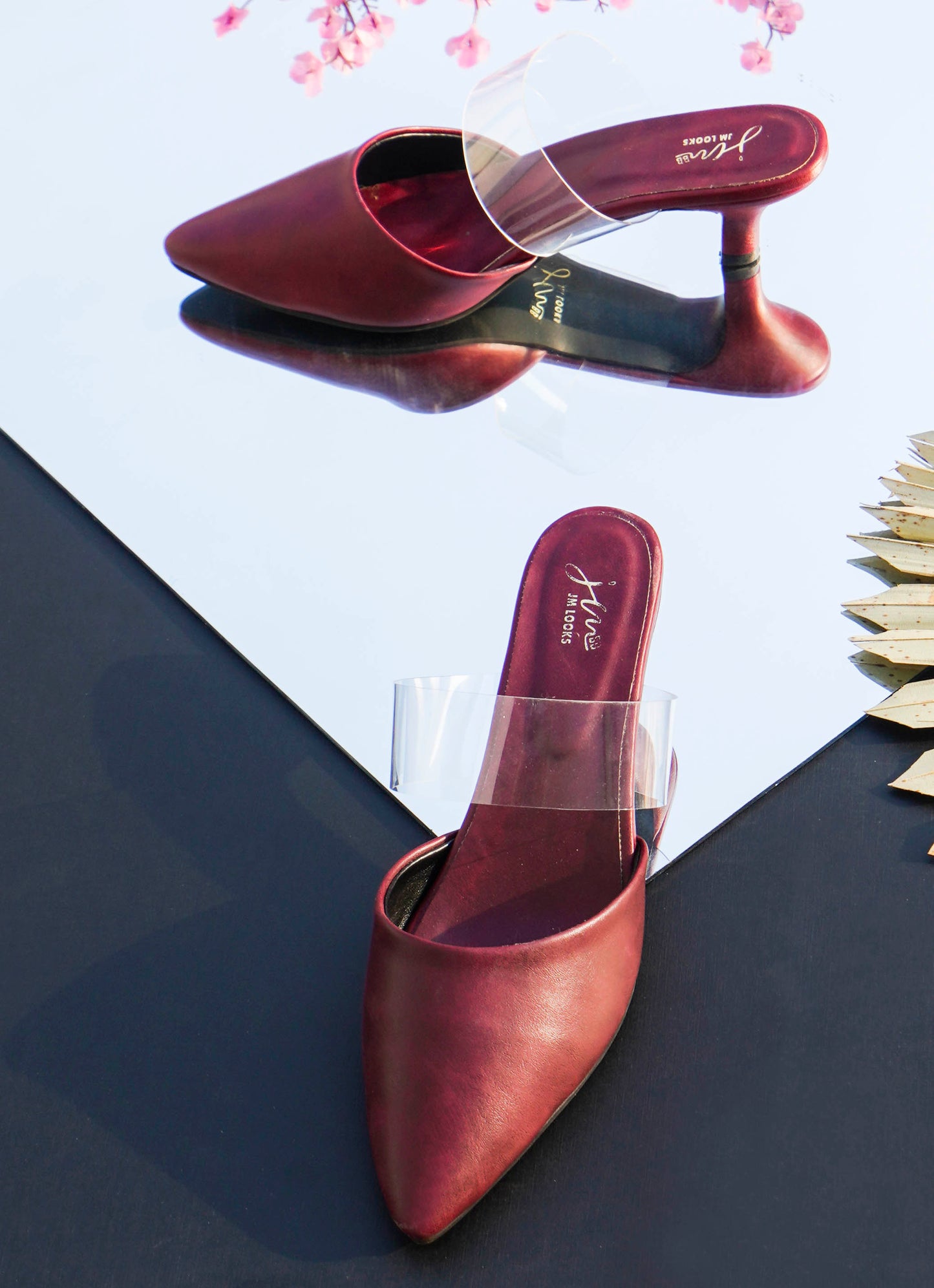 JM LOOKS | Pencil Black Heel Sandals for Women and Girls | Shop Now Cherry Red