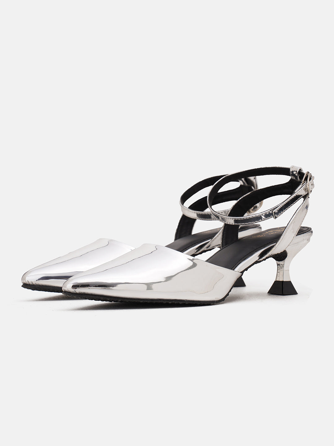 Comfy Block Heel Sandals for Women | JM Looks Footwear Silver