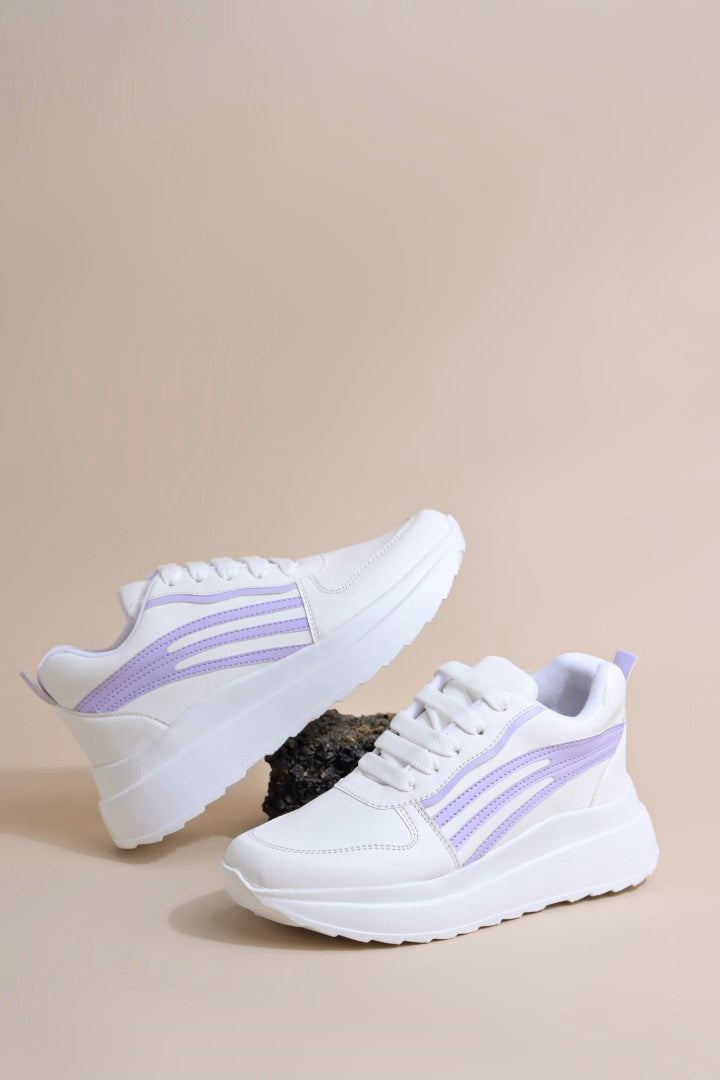 Jm Looks sneakers with contrasting stripe detailing on the side
Lavender