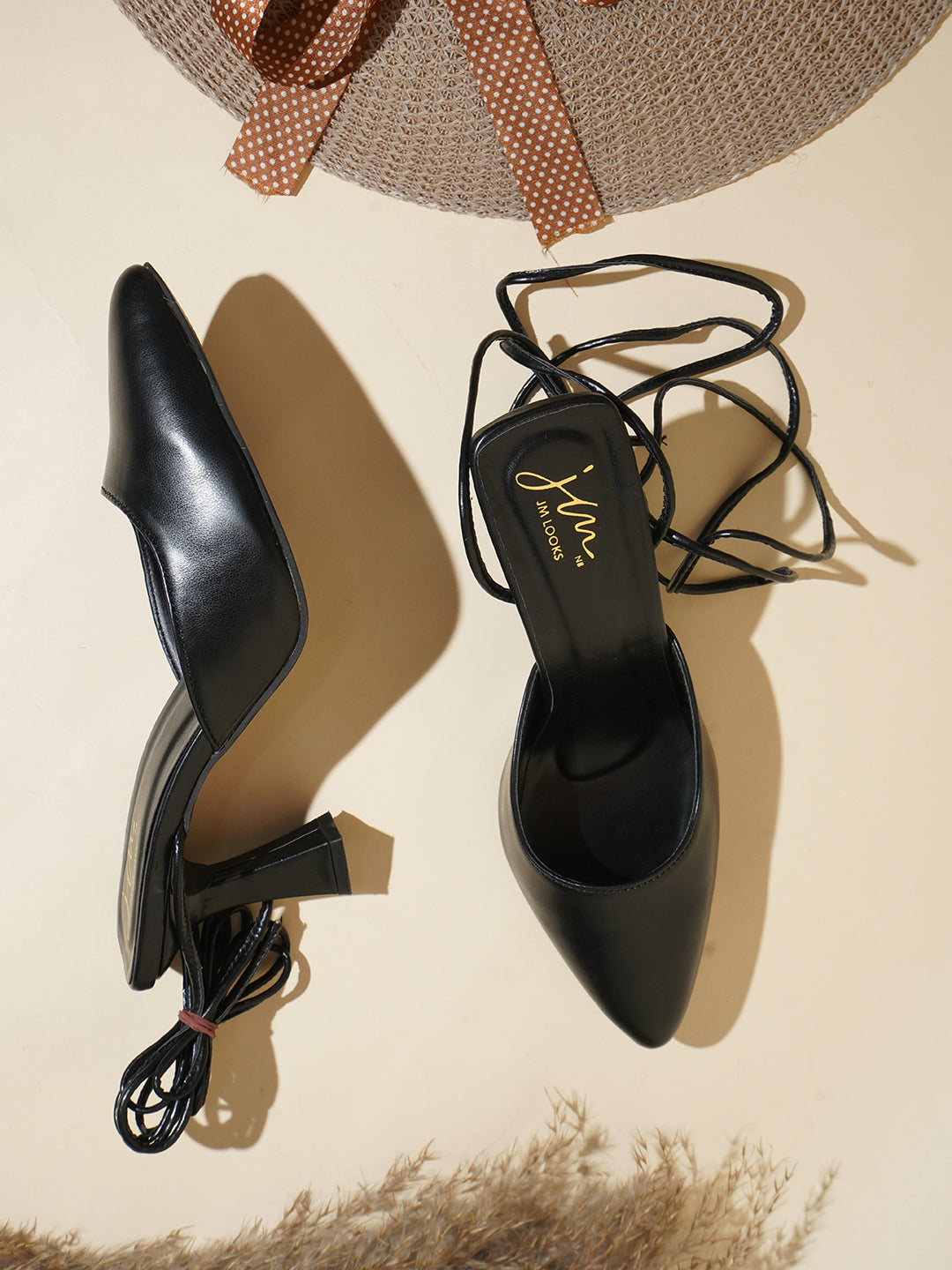 Shop Online Lace-Up Bellie Heels for Timeless Style at JM LOOKS Black