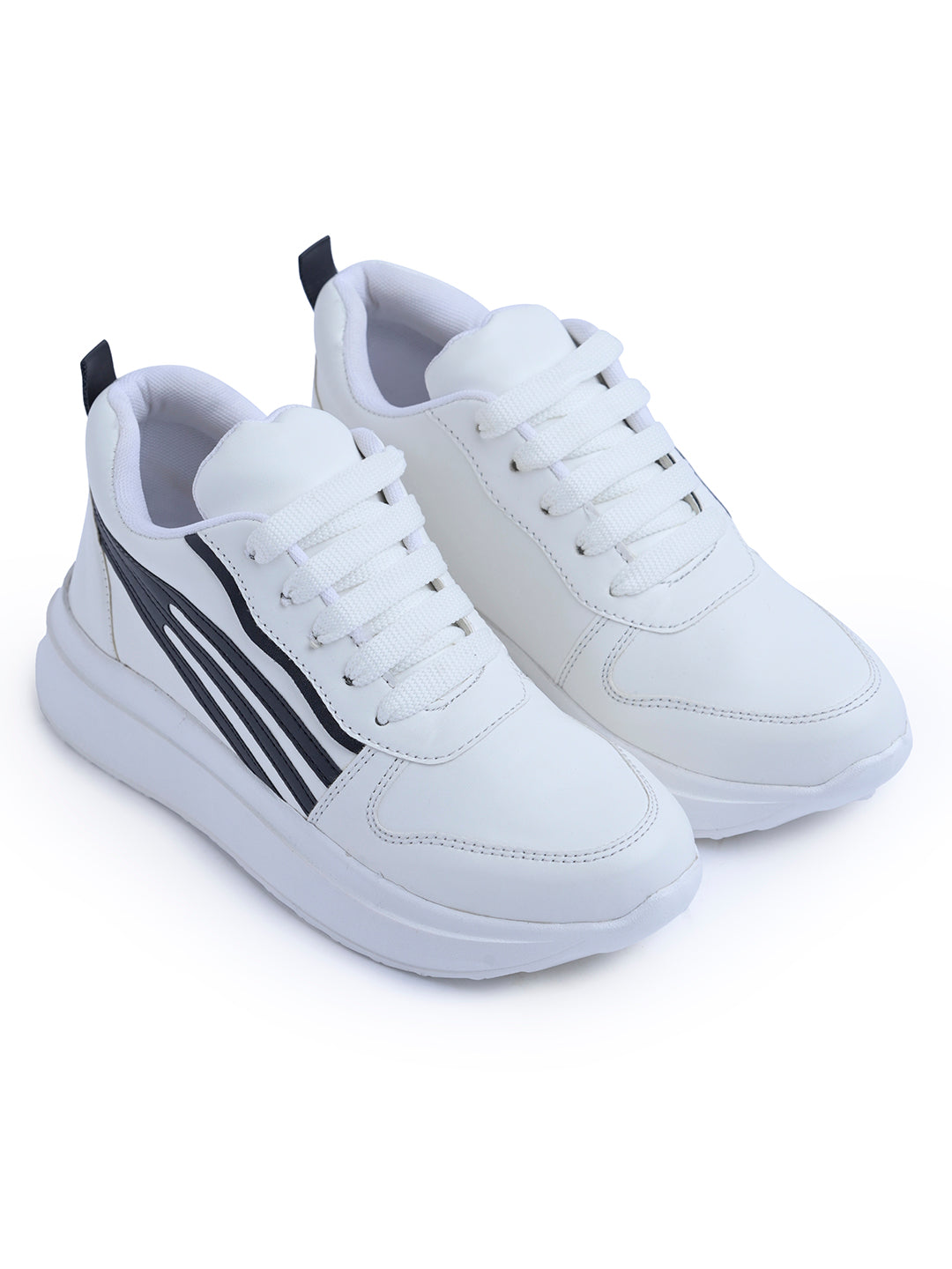 Jm Looks sneakers with contrasting stripe detailing on the side
Black