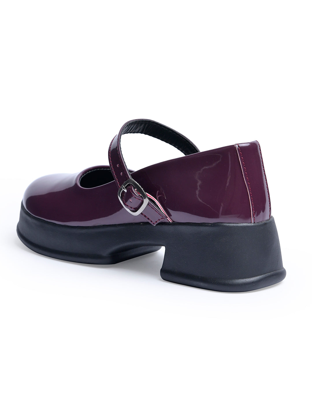 Jm Looks patent Mary Jane platform shoes with a buckled strap
Cherry