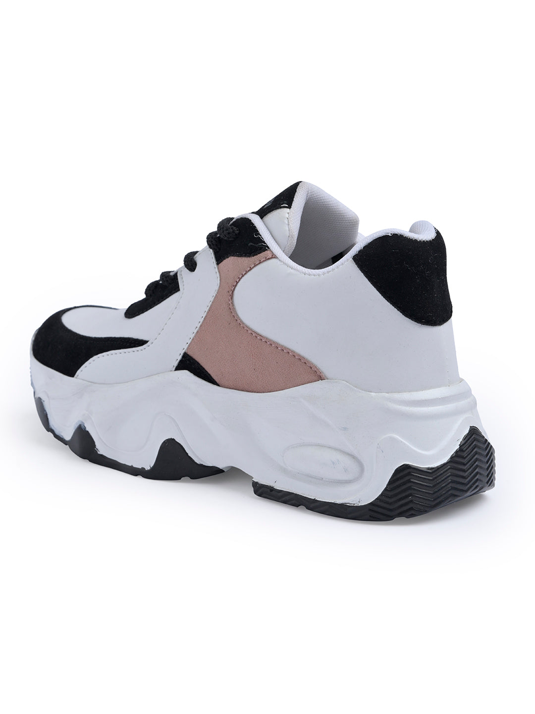 Jm Looks sporty wavy sole sneakers with contrasting panels
Black