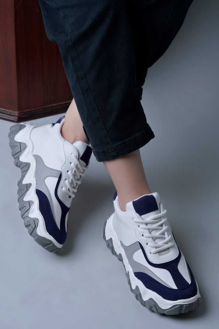 Jm Looks Stylish Wavy Sole Sneakers for Women & Girls Grey
