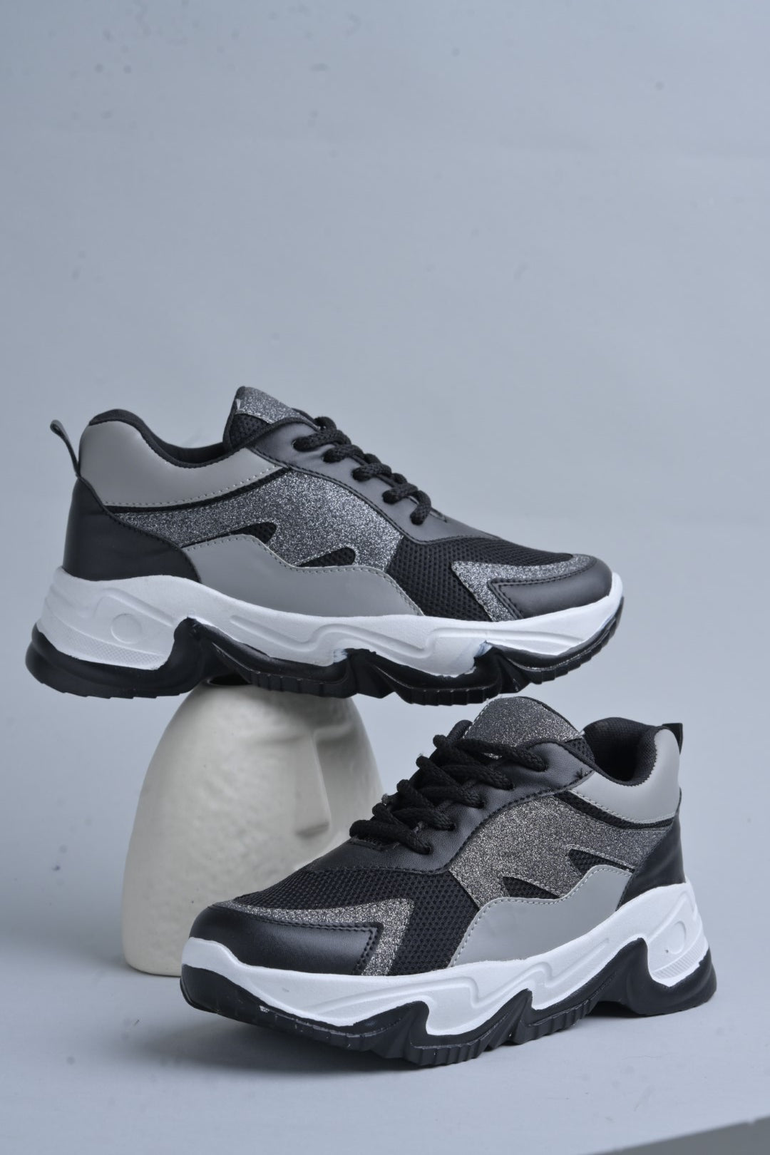 Jm Looks glitter panel chunky sole sneakers
Black