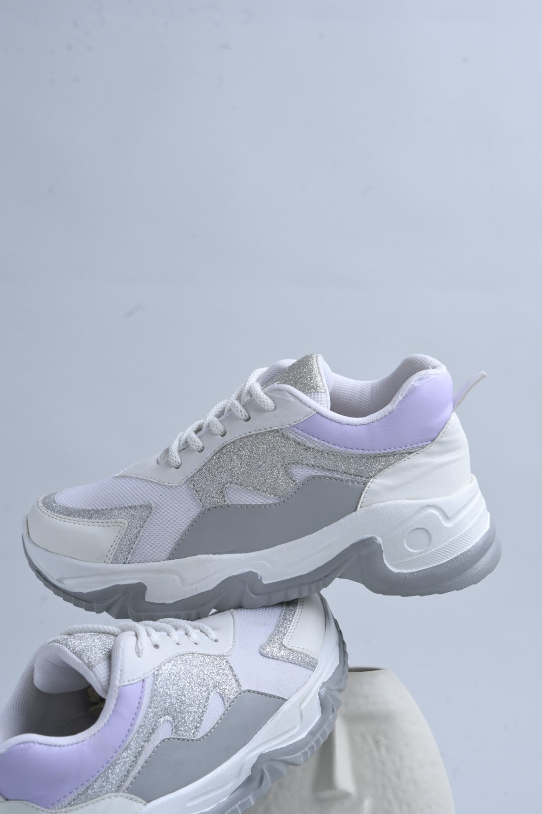 Jm Looks glitter panel chunky sole sneakers
White