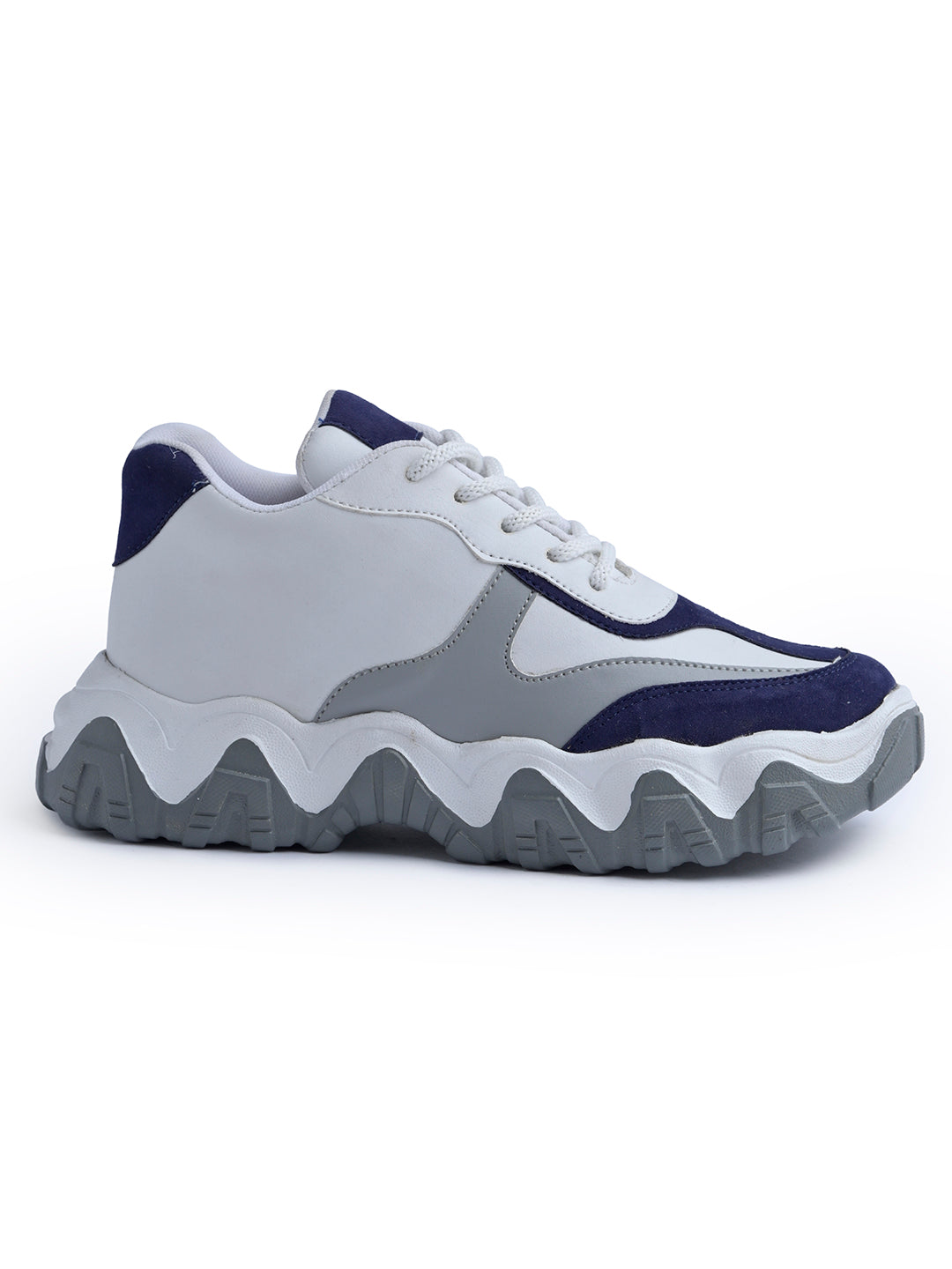 Jm Looks stylish wavy sole sneakers with dynamic paneling
Grey