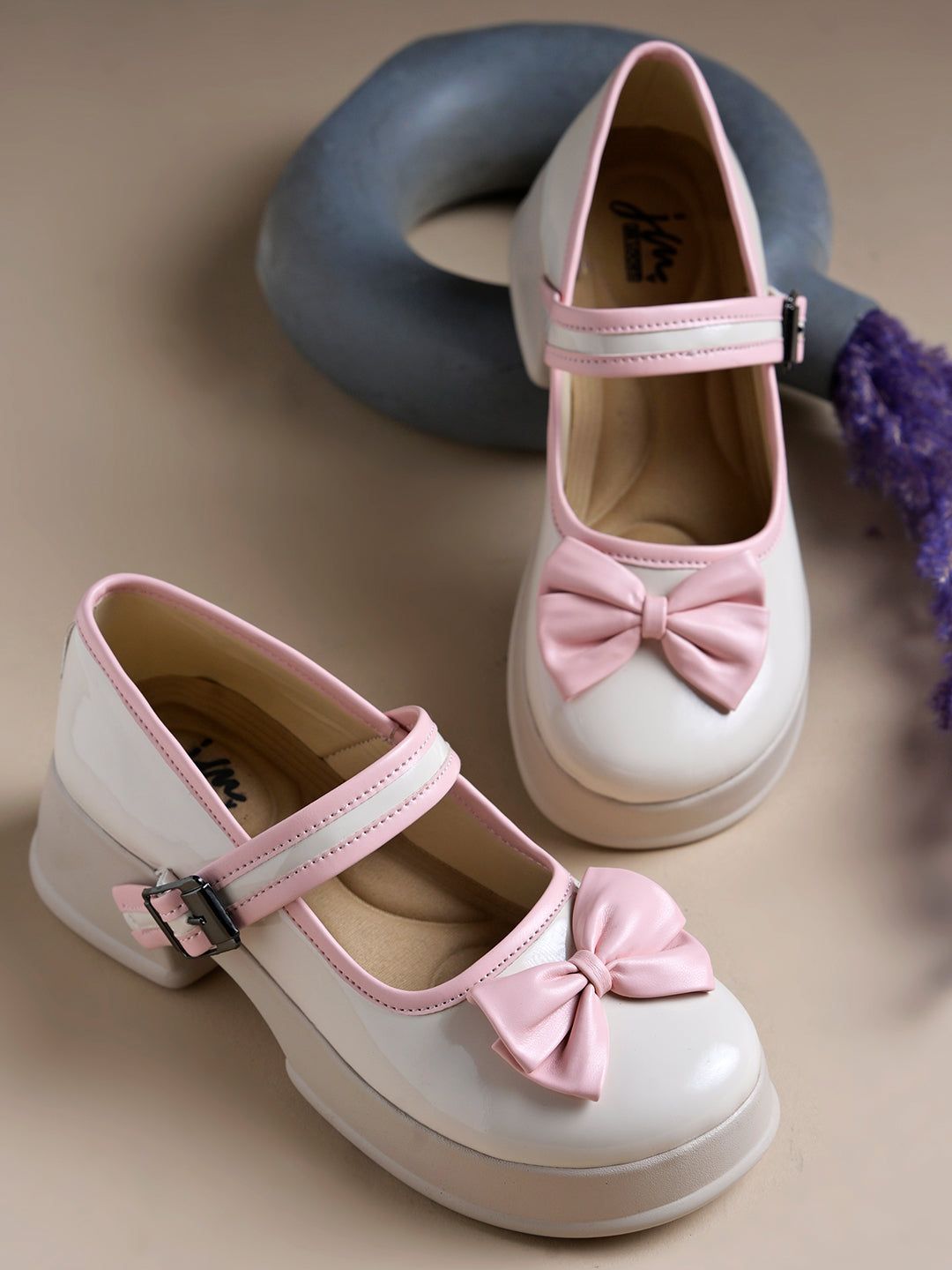 JM Looks Embroidered Toe-Loop Ethnic Flat Sandals for Women | Handcrafted Festive Slip-Ons Cream
