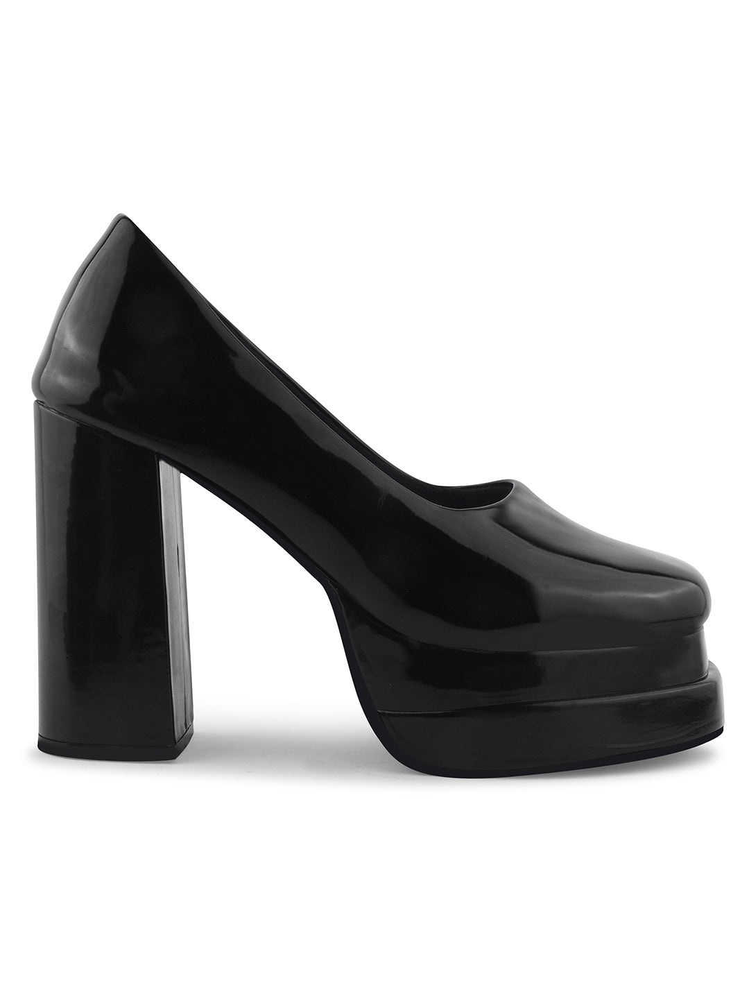 JM Looks Women's Closed-Toe Platform Wedge Slip-On Sandals | Back-Covered Design Black