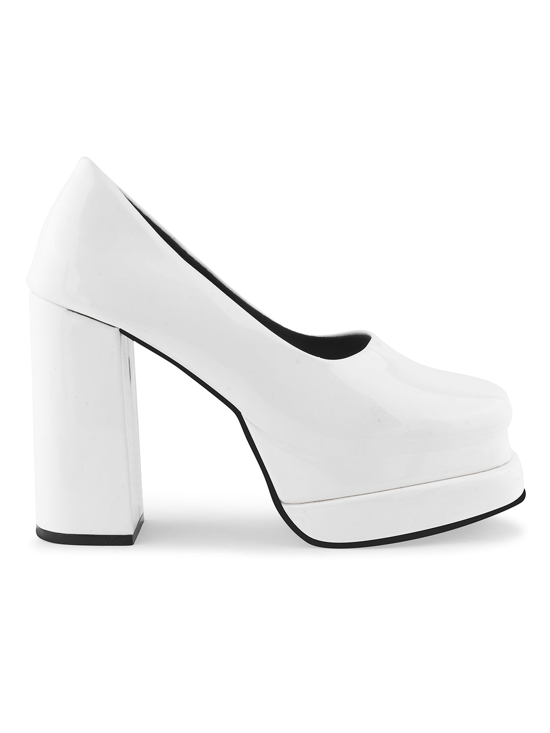 JM Looks Women's Closed-Toe Platform Wedge Slip-On Sandals | Back-Covered Design White