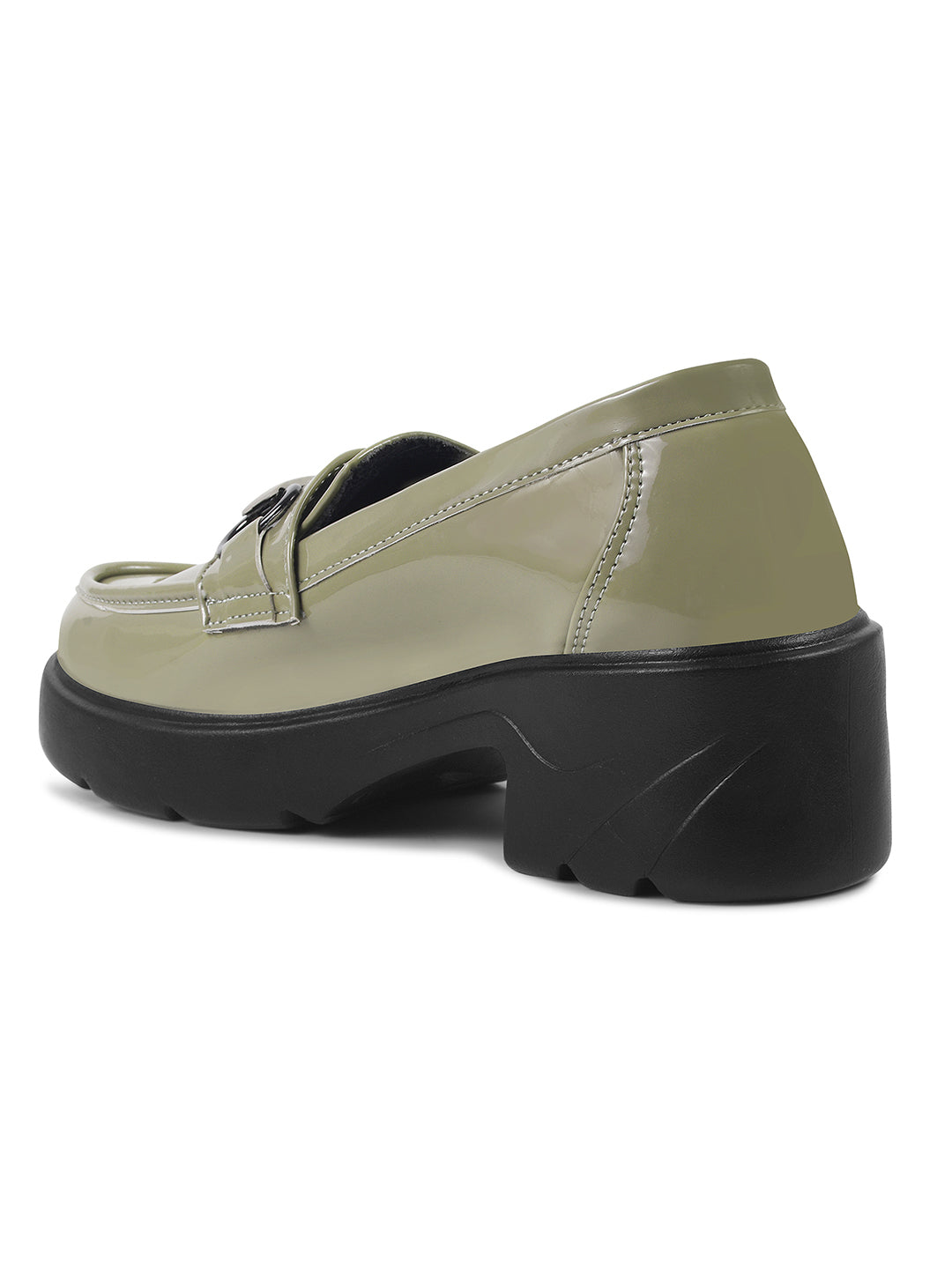 Jm Looks chunky sole loafers with a buckle detail on the vamp
Green