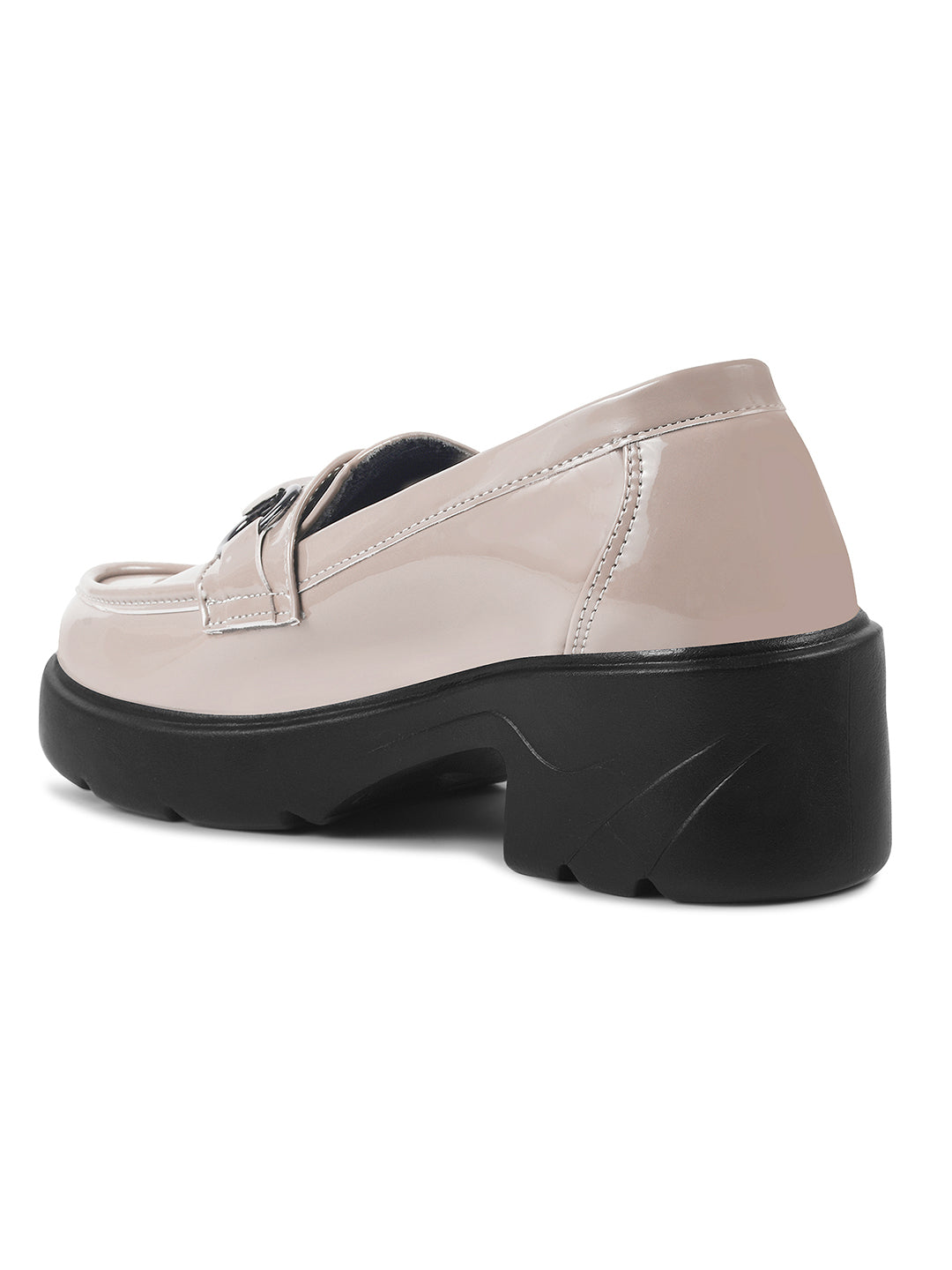 Jm Looks chunky sole loafers with a buckle detail on the vamp
Beige