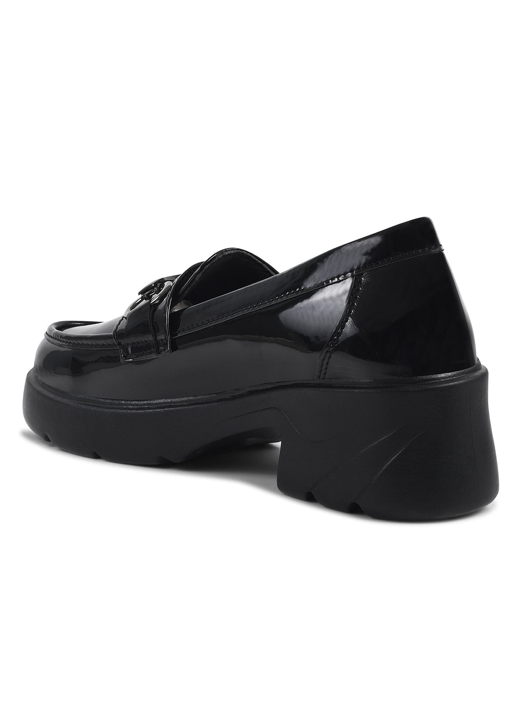 Jm Looks chunky sole loafers with a buckle detail on the vamp
Black