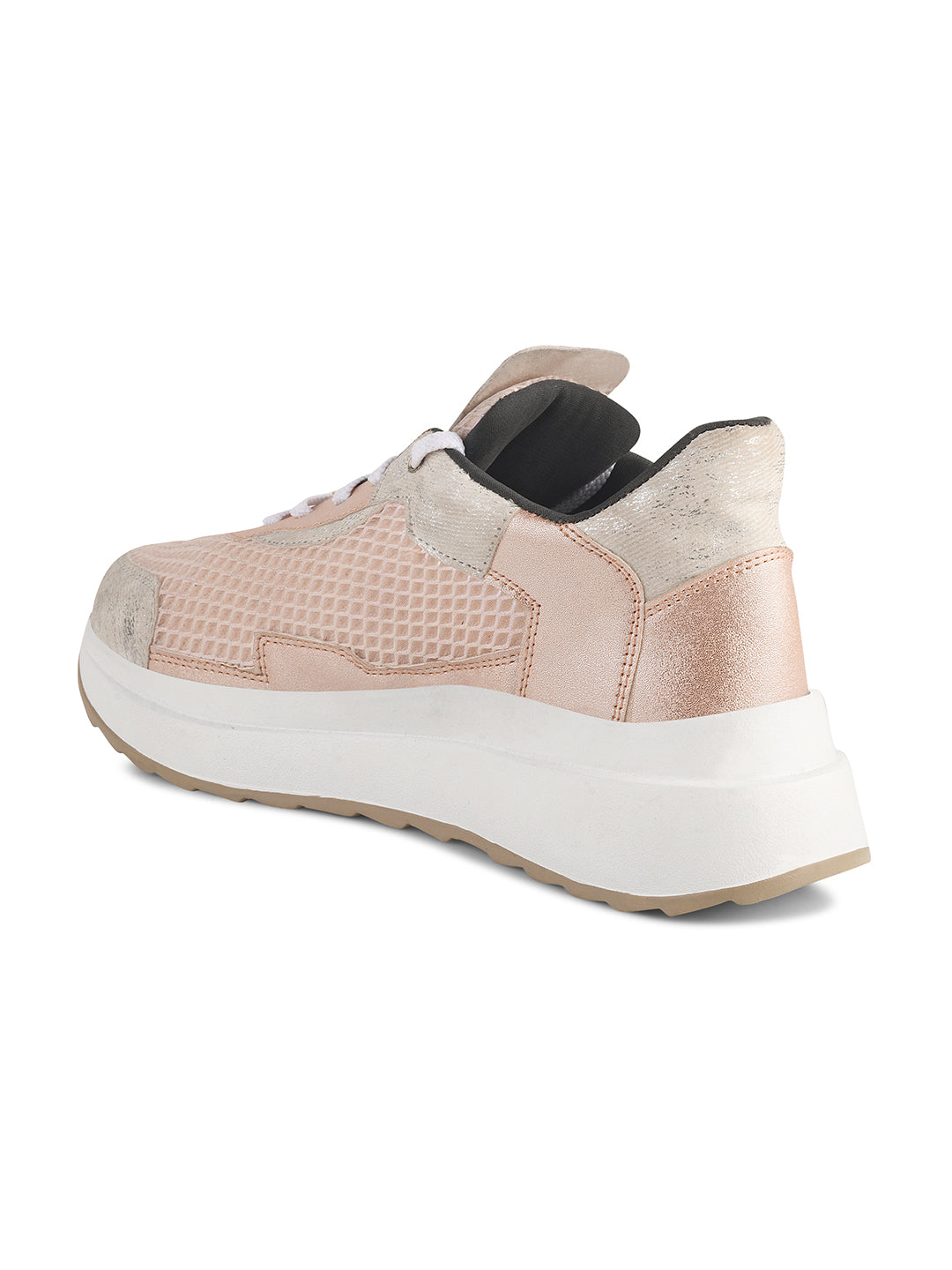 chunky sole sneakers with mesh panels and durable outsoles
Pink