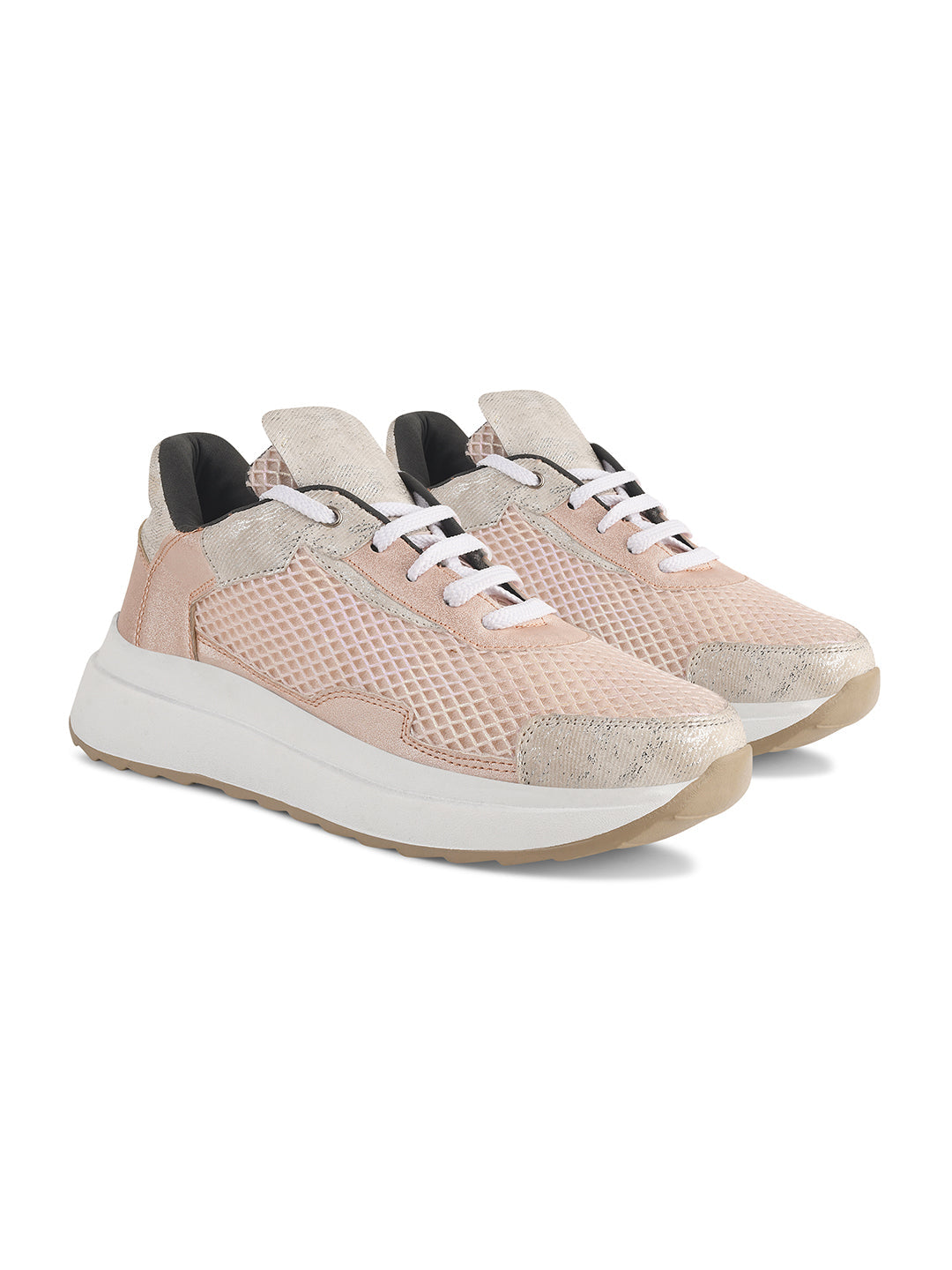 chunky sole sneakers with mesh panels and durable outsoles
Pink
