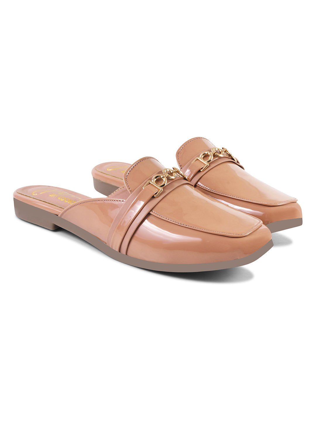 JM Looks Women's Toe-Loop Ethnic Flat Sandals | Traditional Festive Footwear Peach
